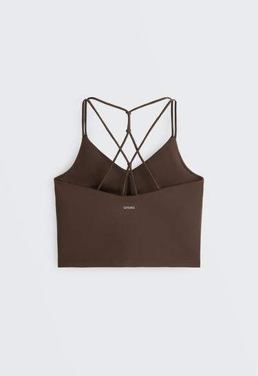 Comfortlux crossed strap tank top — DARK BROWN 7