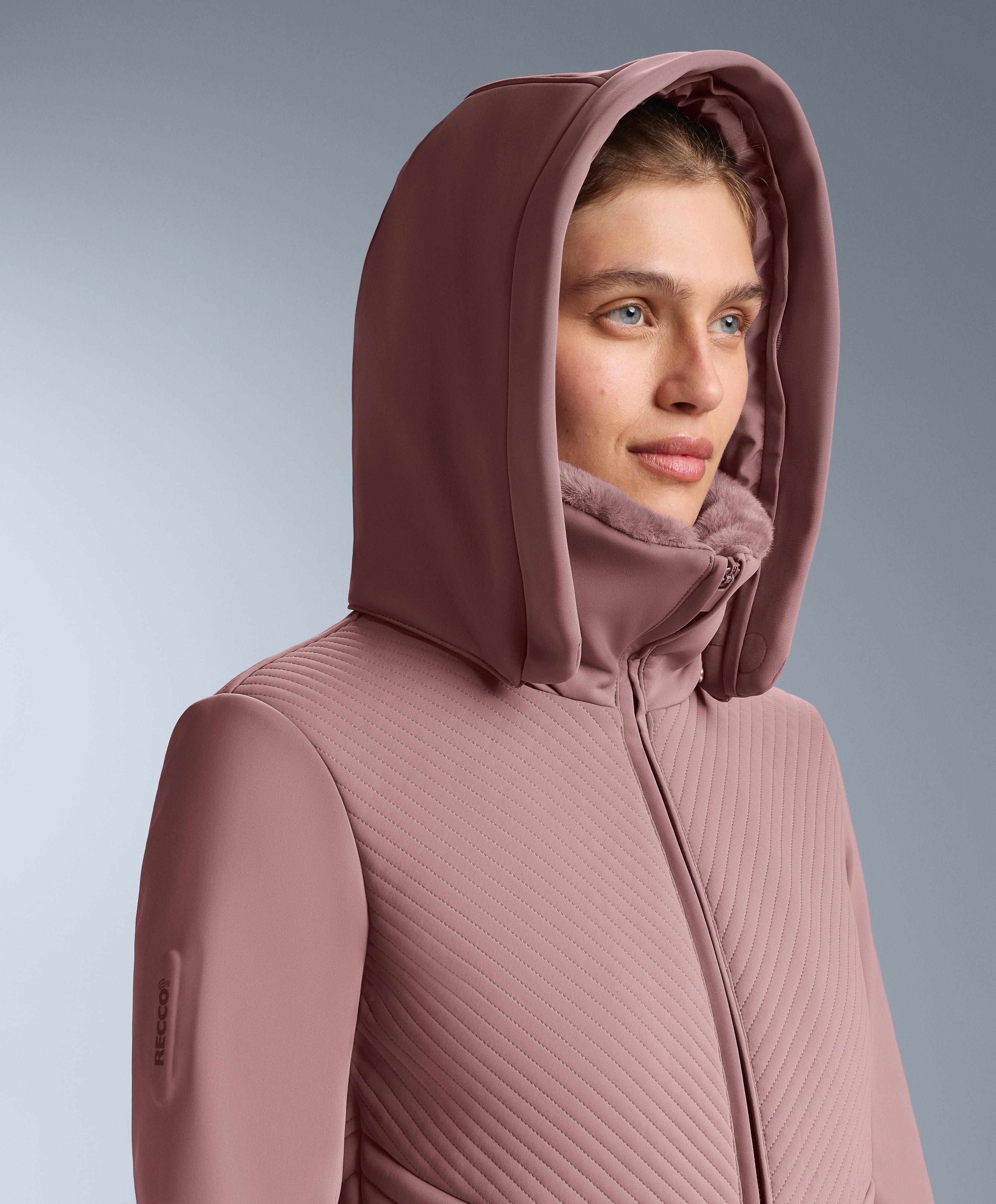 Water-resistant fitted stretch SKI jumpsuit — PINK-MAUVE