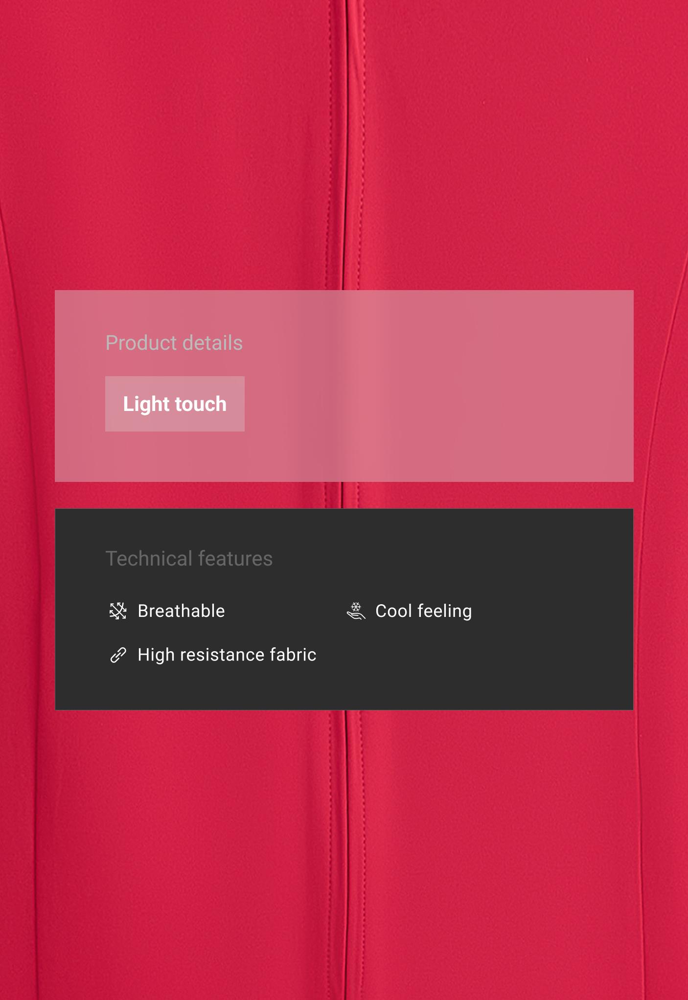 Short Light Touch technical jacket — RED