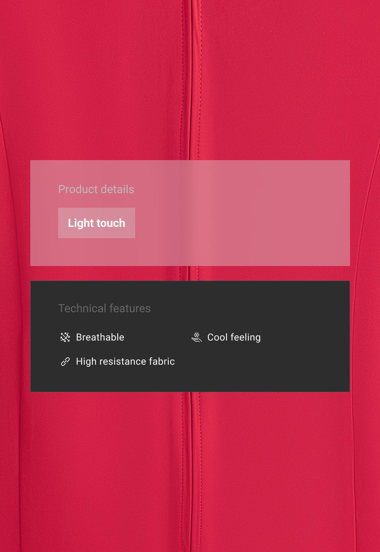 Short Light Touch technical jacket — RED