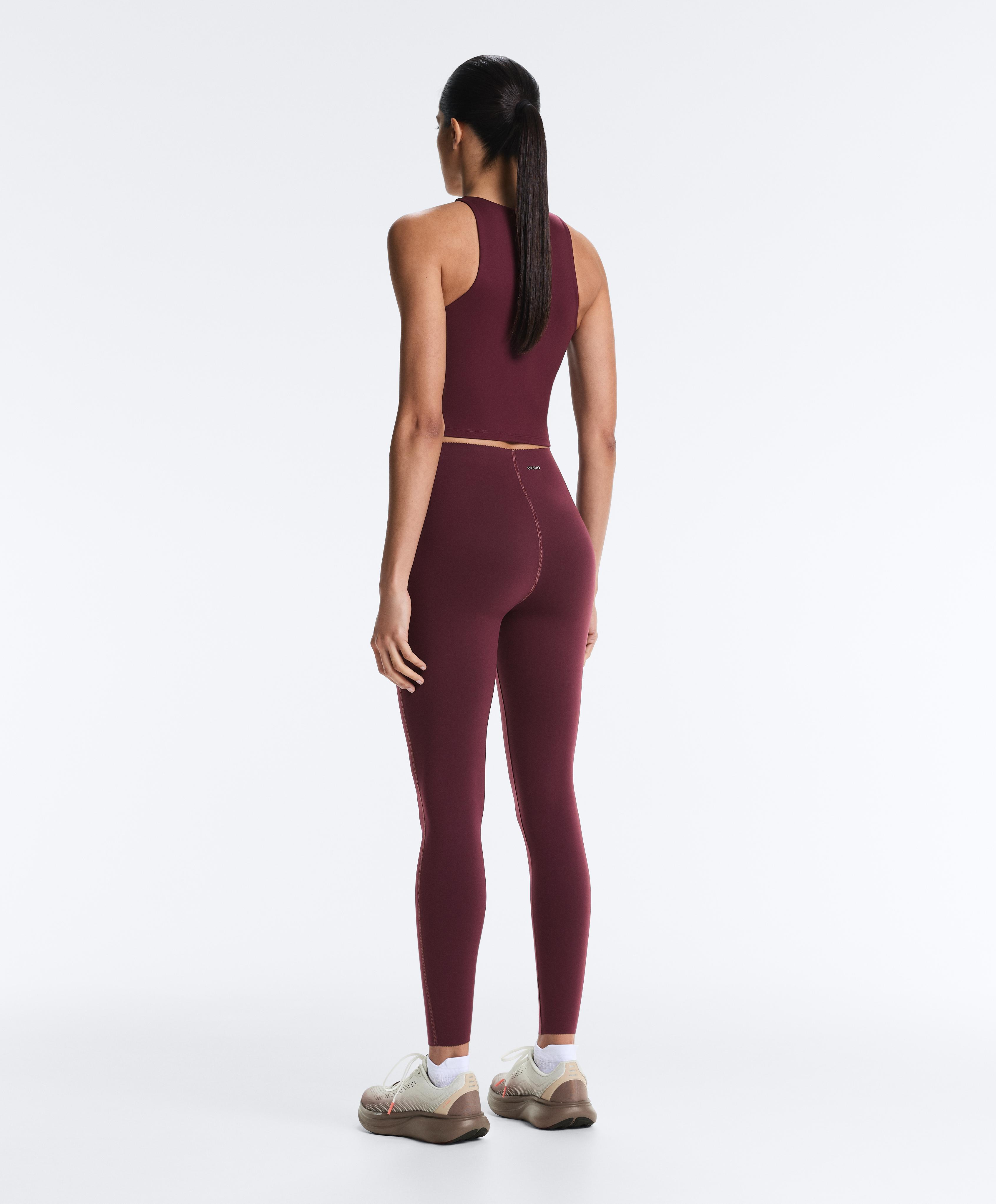 Extra Compressive Halter Tank Top — AUBERGINE