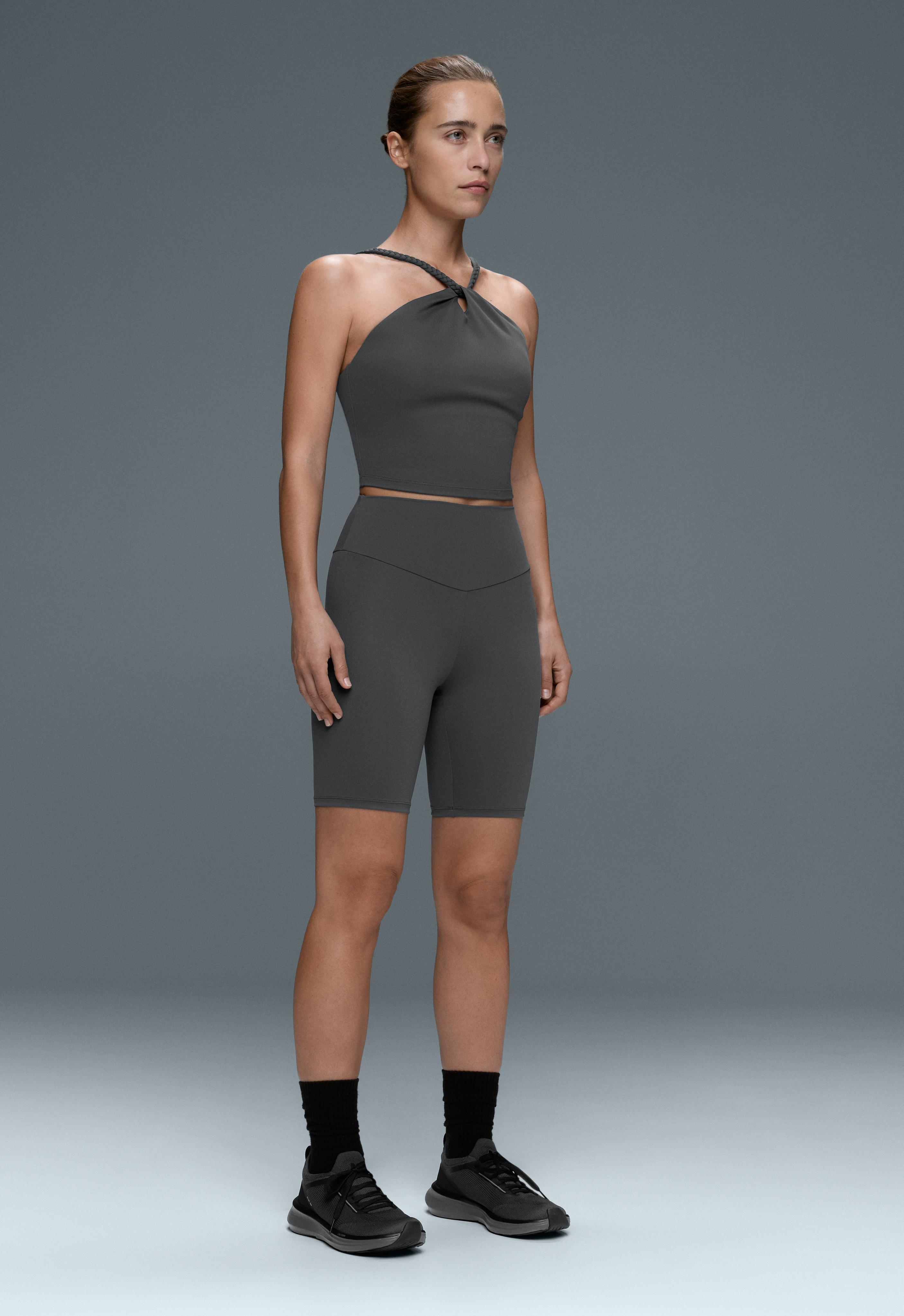 Comfortlux high-rise 20cm biker leggings — STEEL GREY
