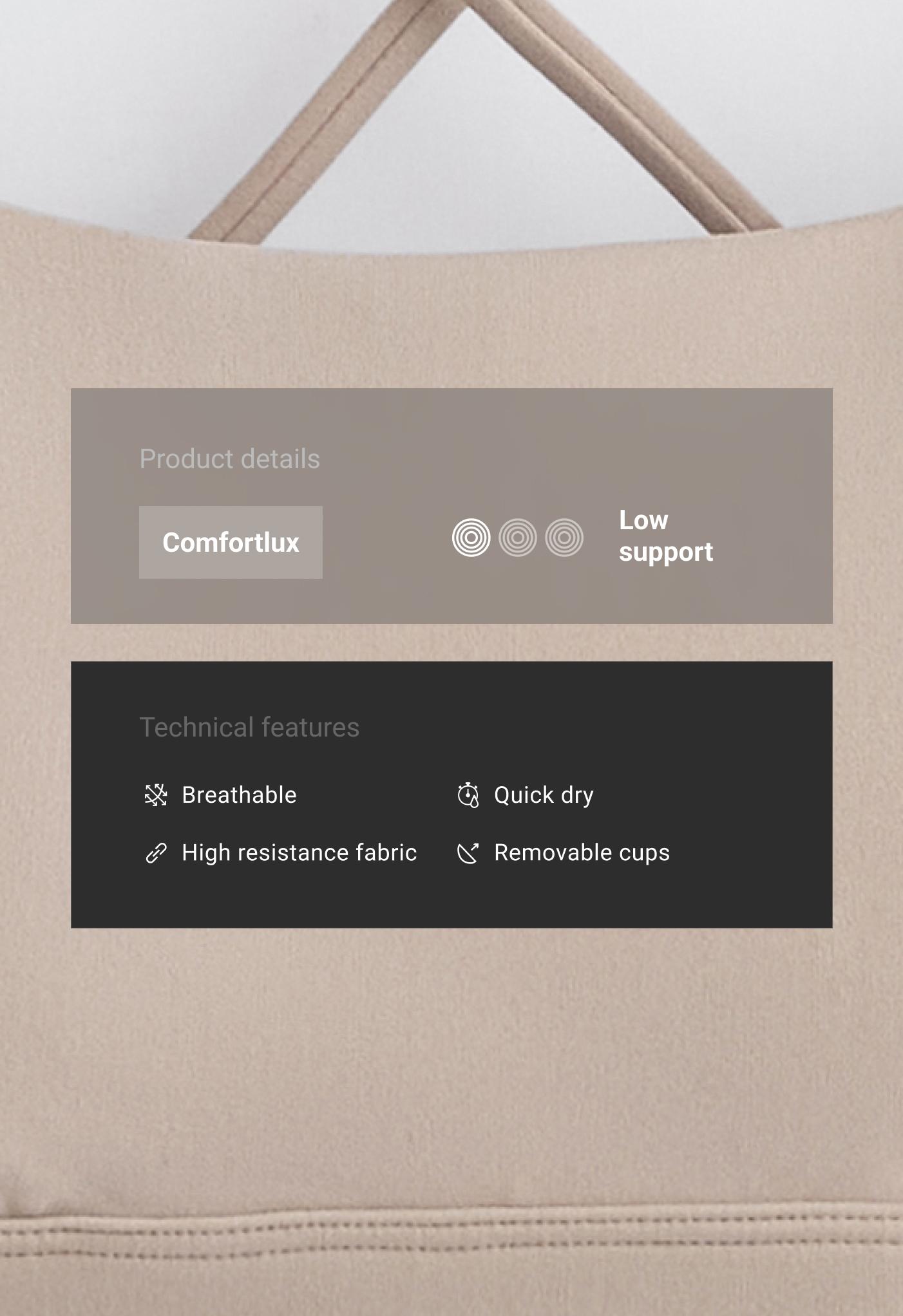 حمالة صدر رياضية Comfortlux خفيفة التثبيت بأشرطة
