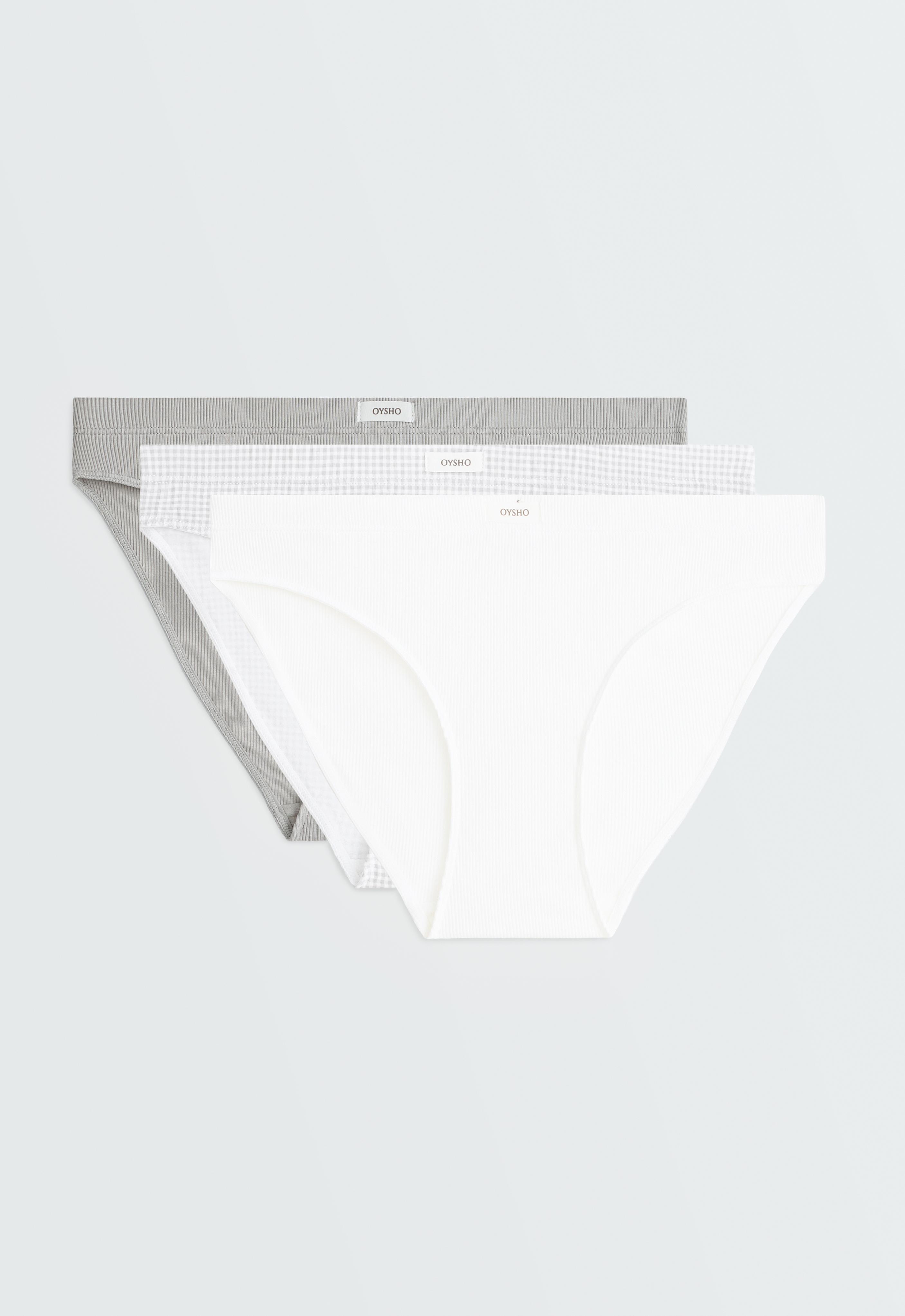 3 classic cotton briefs — PALE GREY