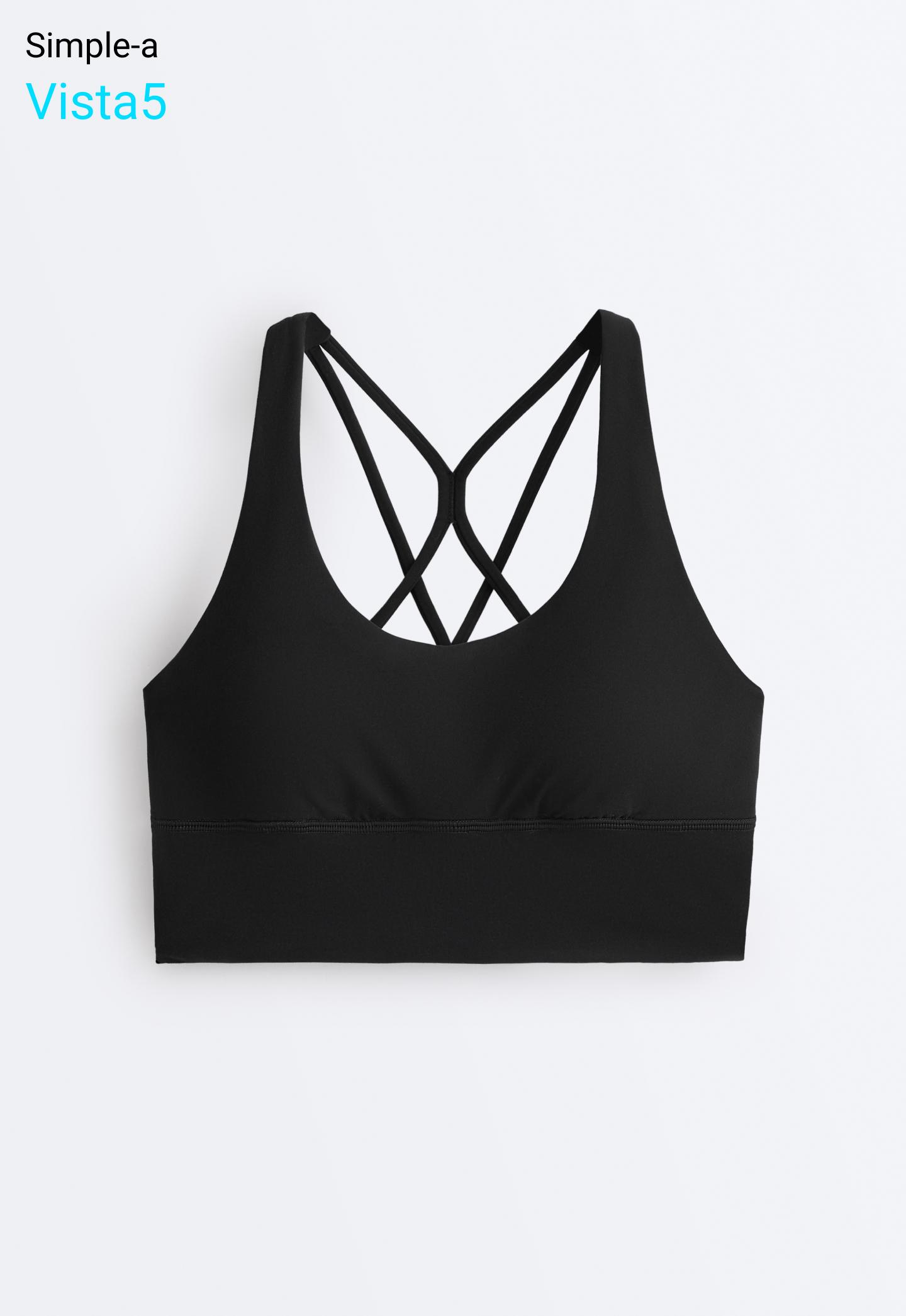 Medium-support Comfortlux sports bra with cups — BLACK