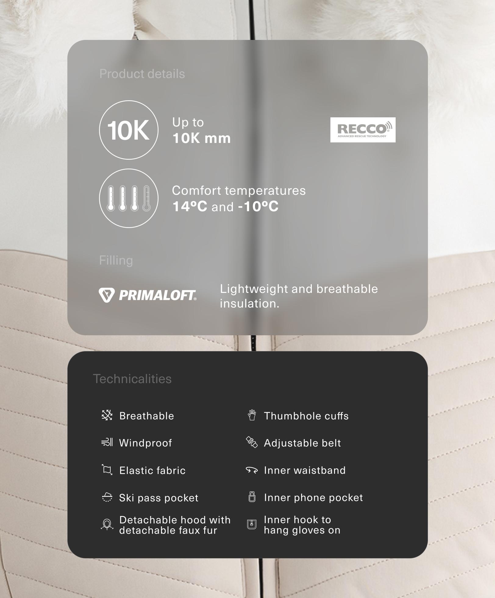 Super-slim fit colourblock Primaloft® SKI water-resistant padded jacket - Sale