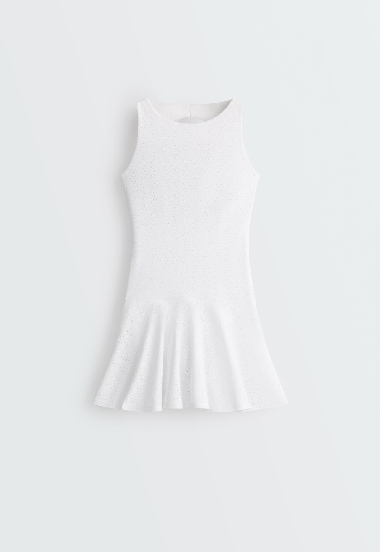 Embroidered Comfortlux short dress — WHITE 