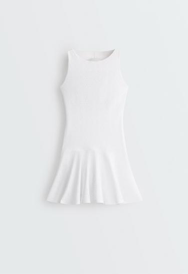 Embroidered Comfortlux short dress — WHITE  9