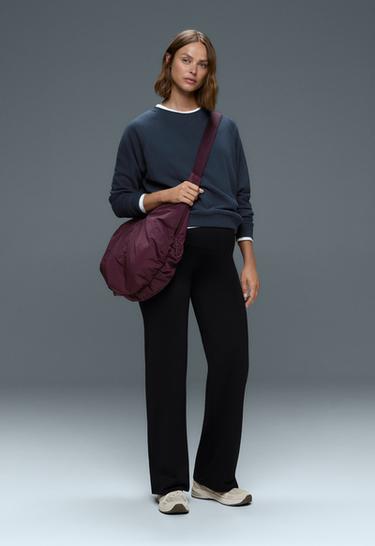 Comfortlux maternity straight-leg trousers — BLACK 1