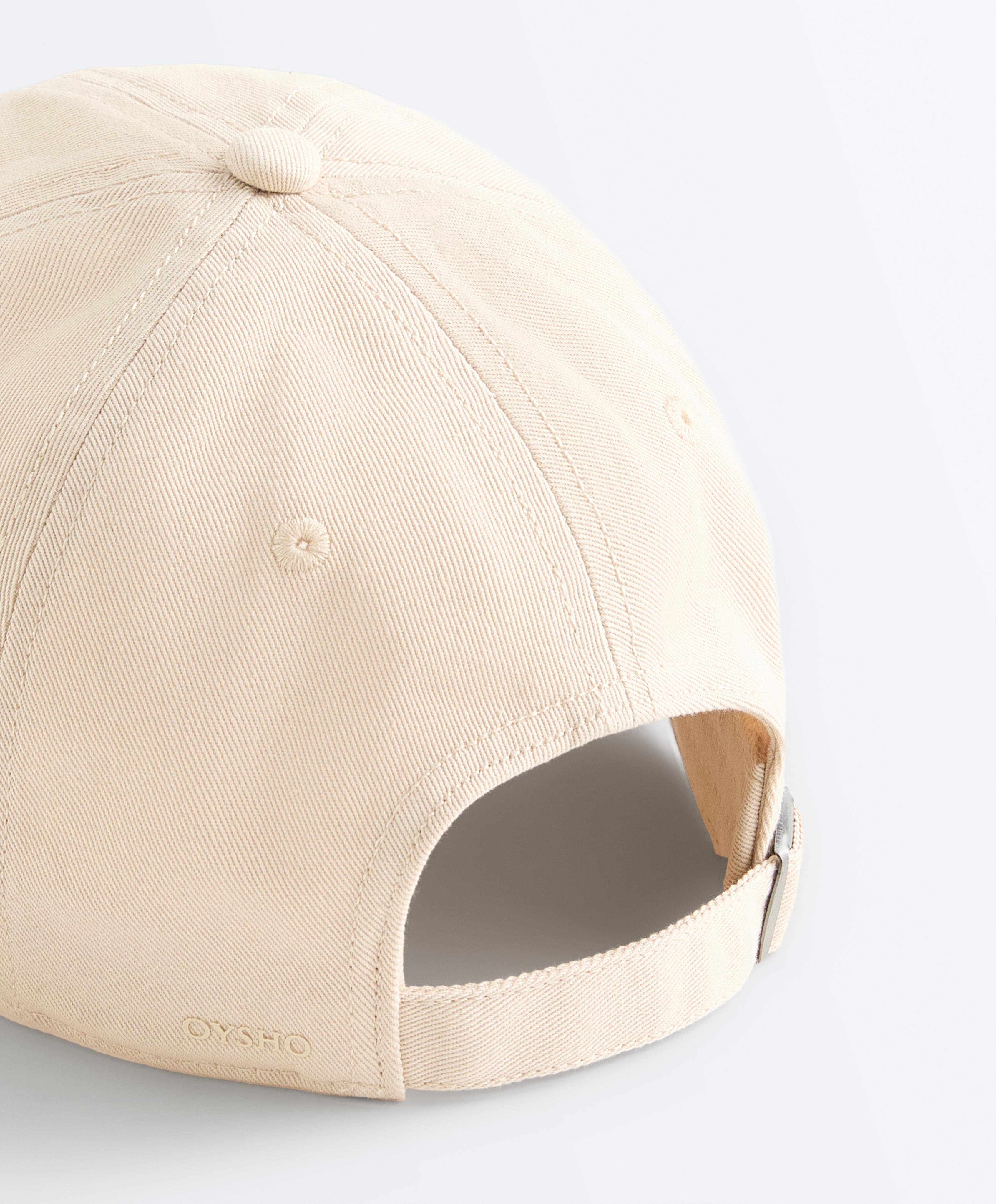 Washed-effect 100% cotton cap — PALE BEIGE