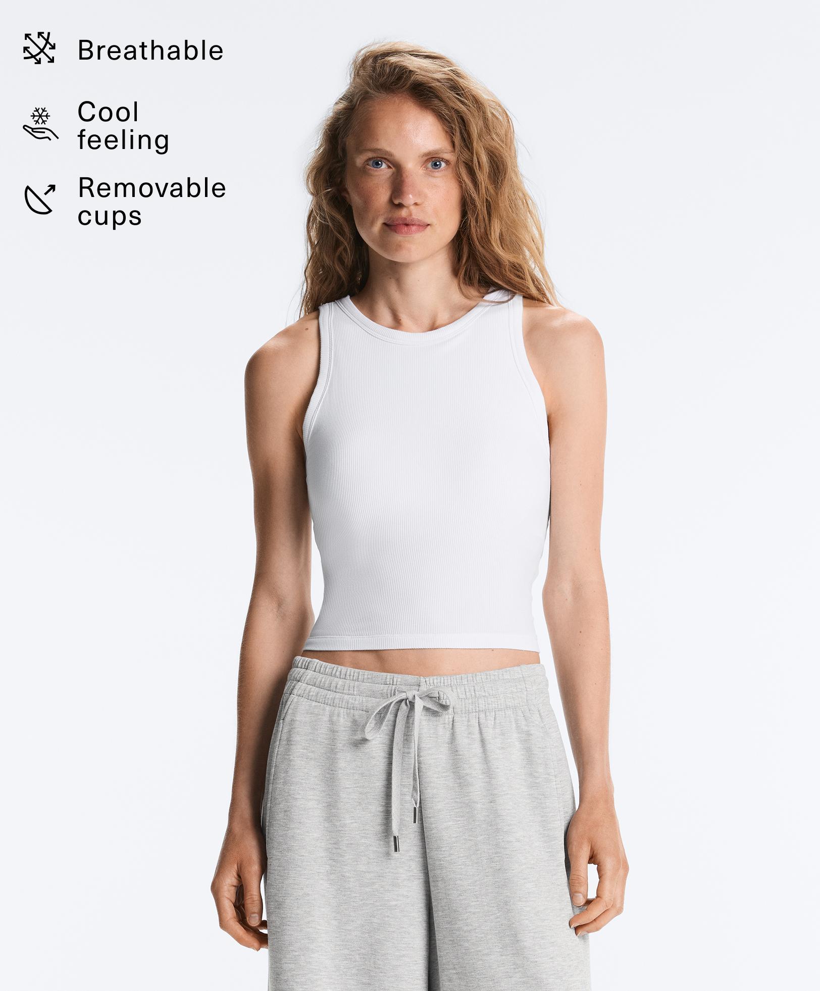 Top long rib en mélange de modal Top long rib en mélange de modal