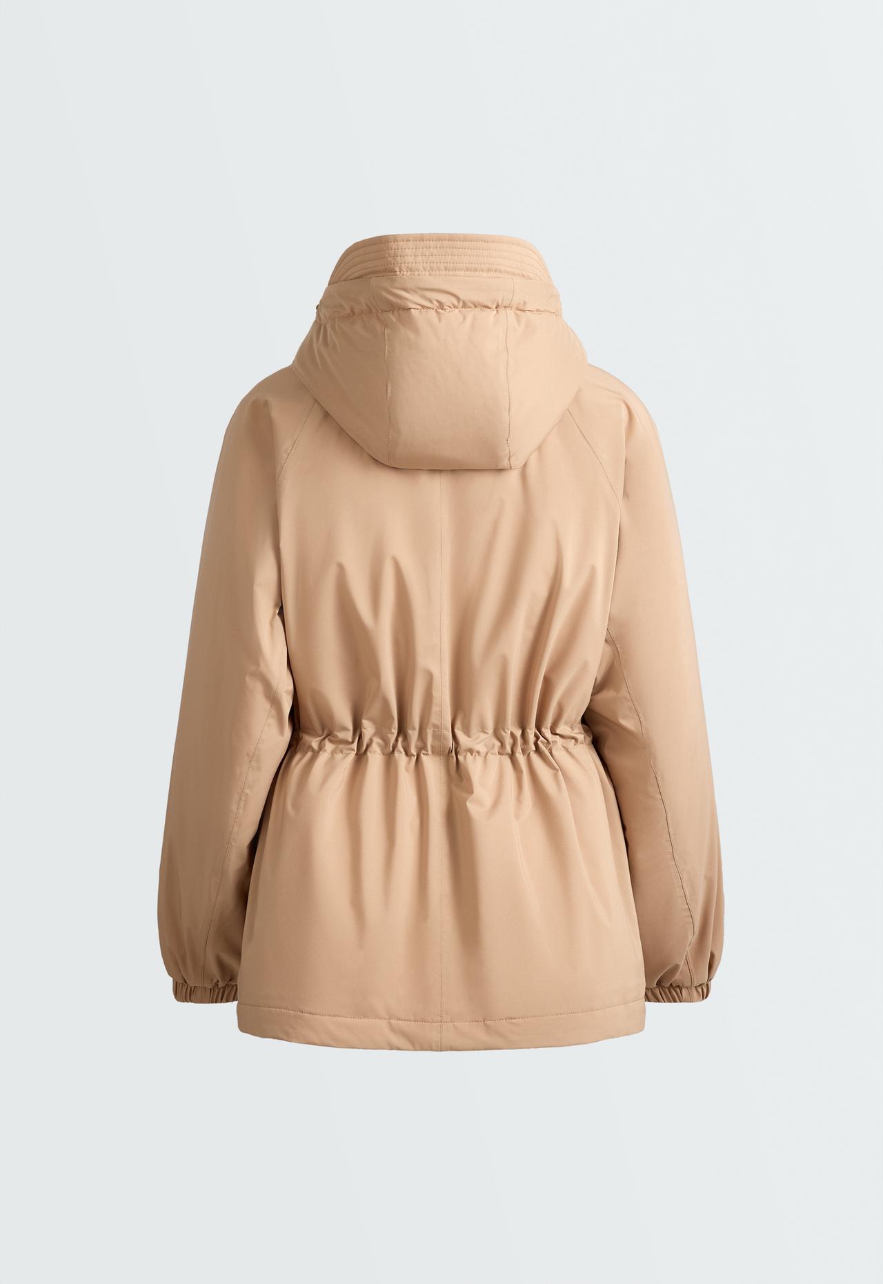 10k Thindown® waterproof flared padded jacket — DARK CAMEL