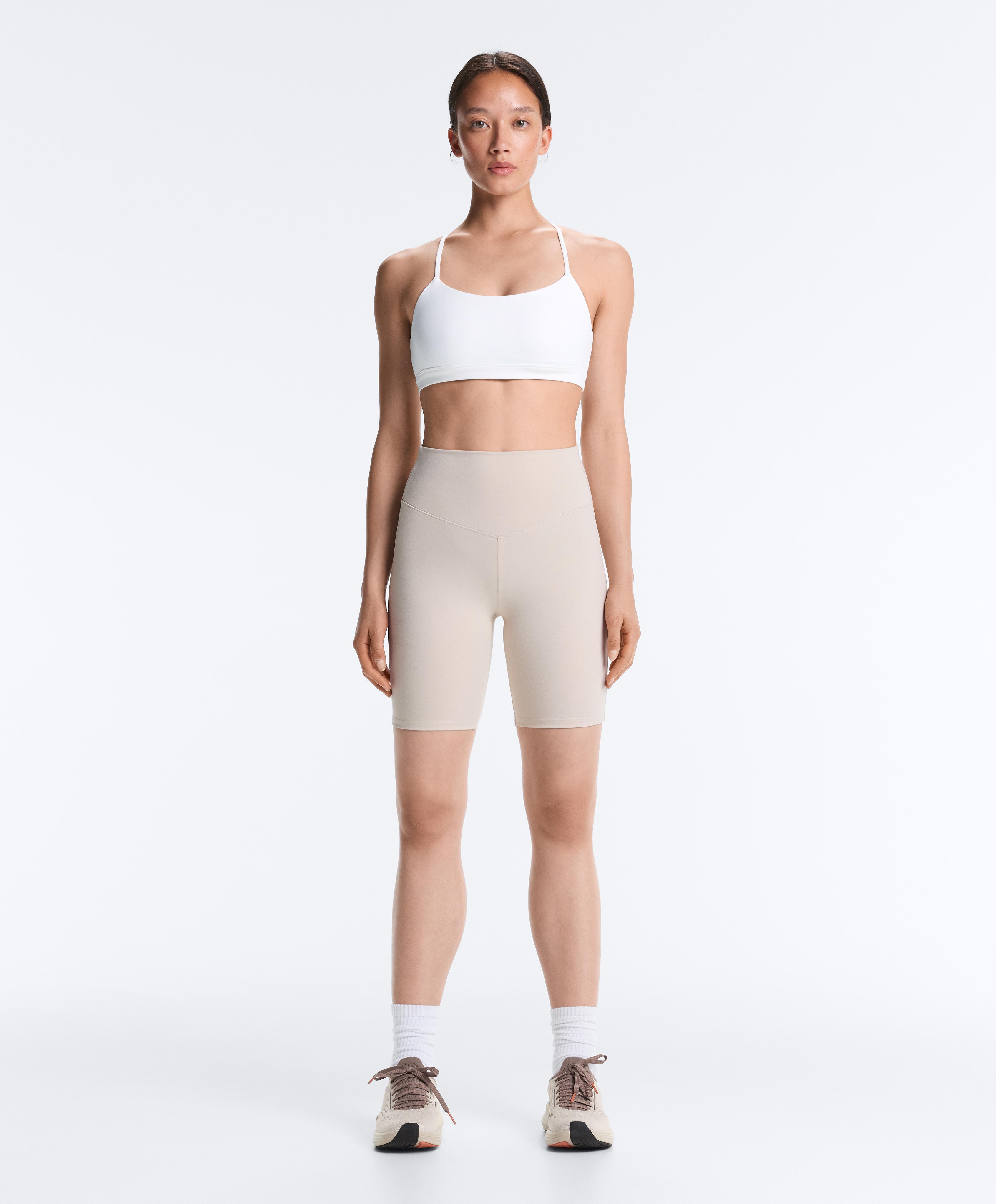 Low-support Comfortlux sports bra with crossover straps — WHITE