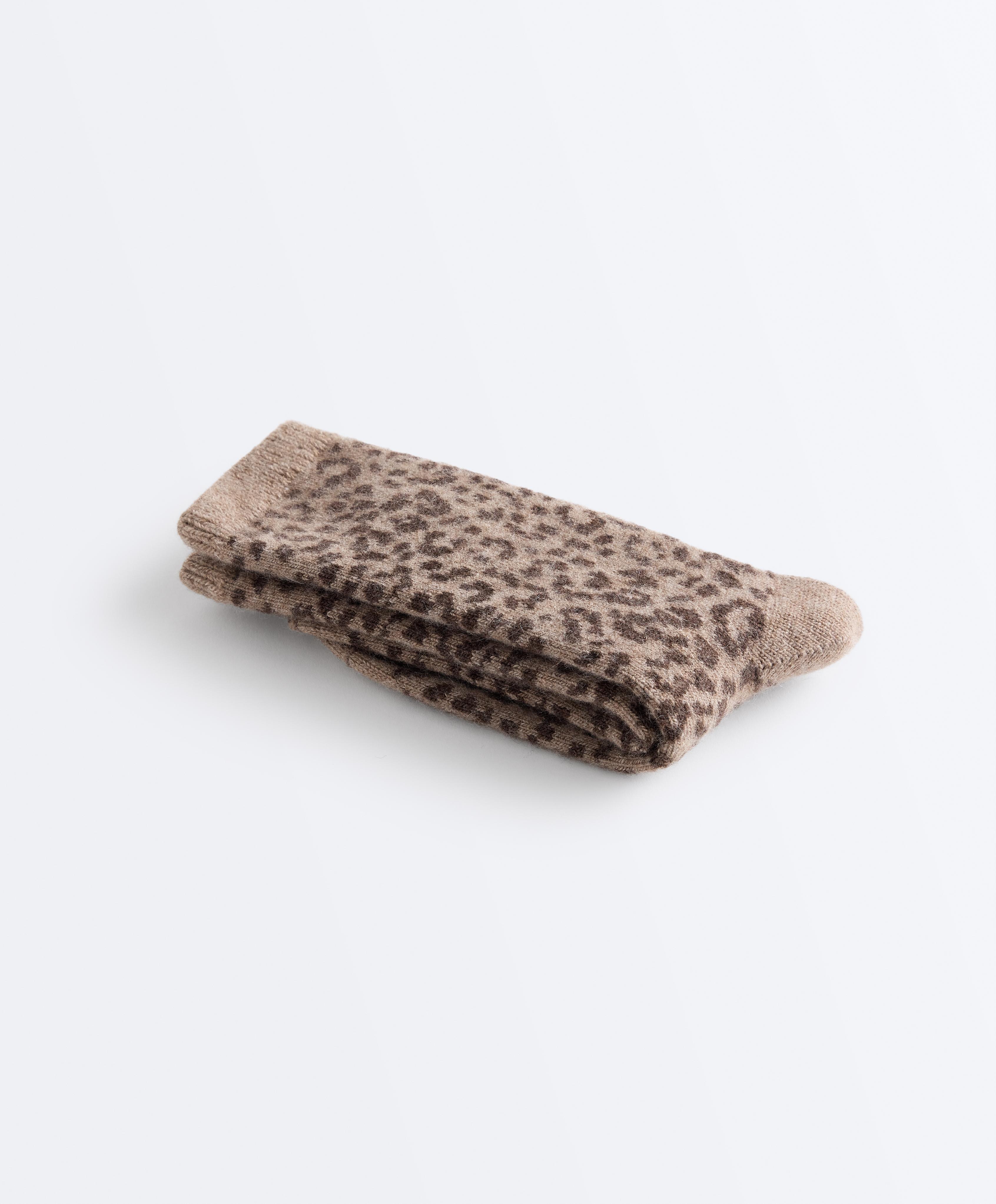 Classic socks in 19% cashmere 12% wool — TAN MELANGE