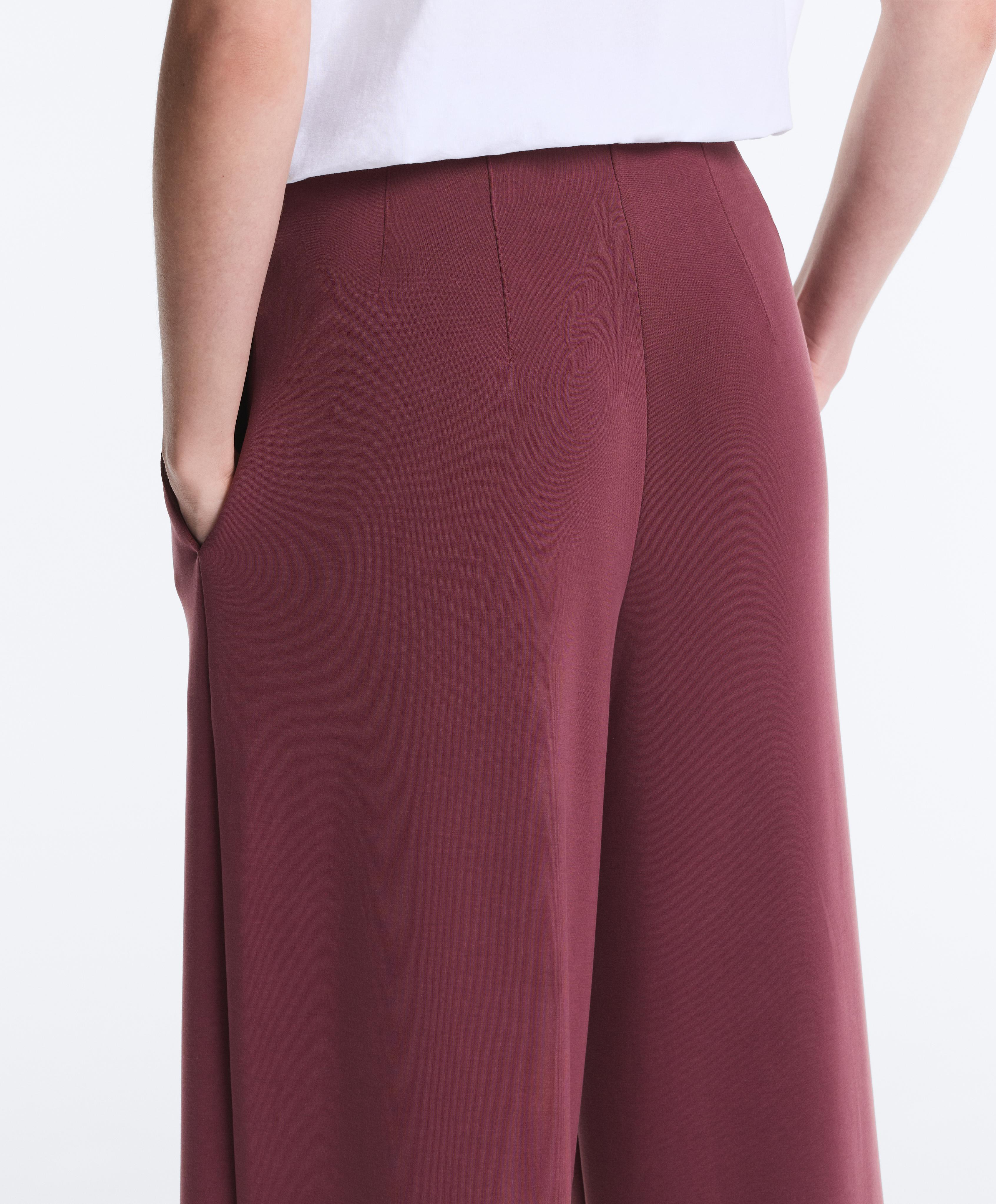 Straight-leg trousers with modal and crease — CHERRY
