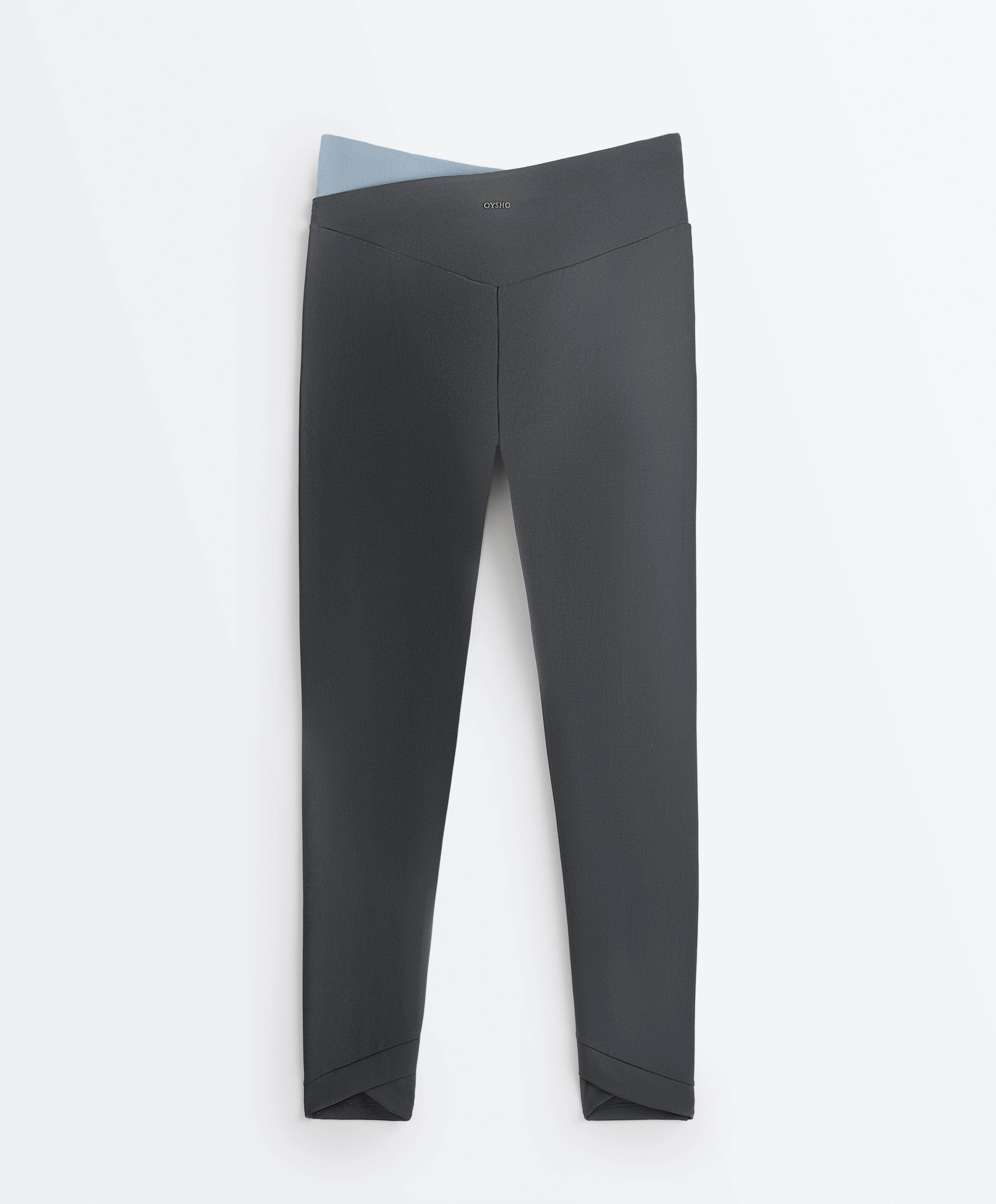 Comfortlux V-waist contrast ankle-length leggings — ASPHALT