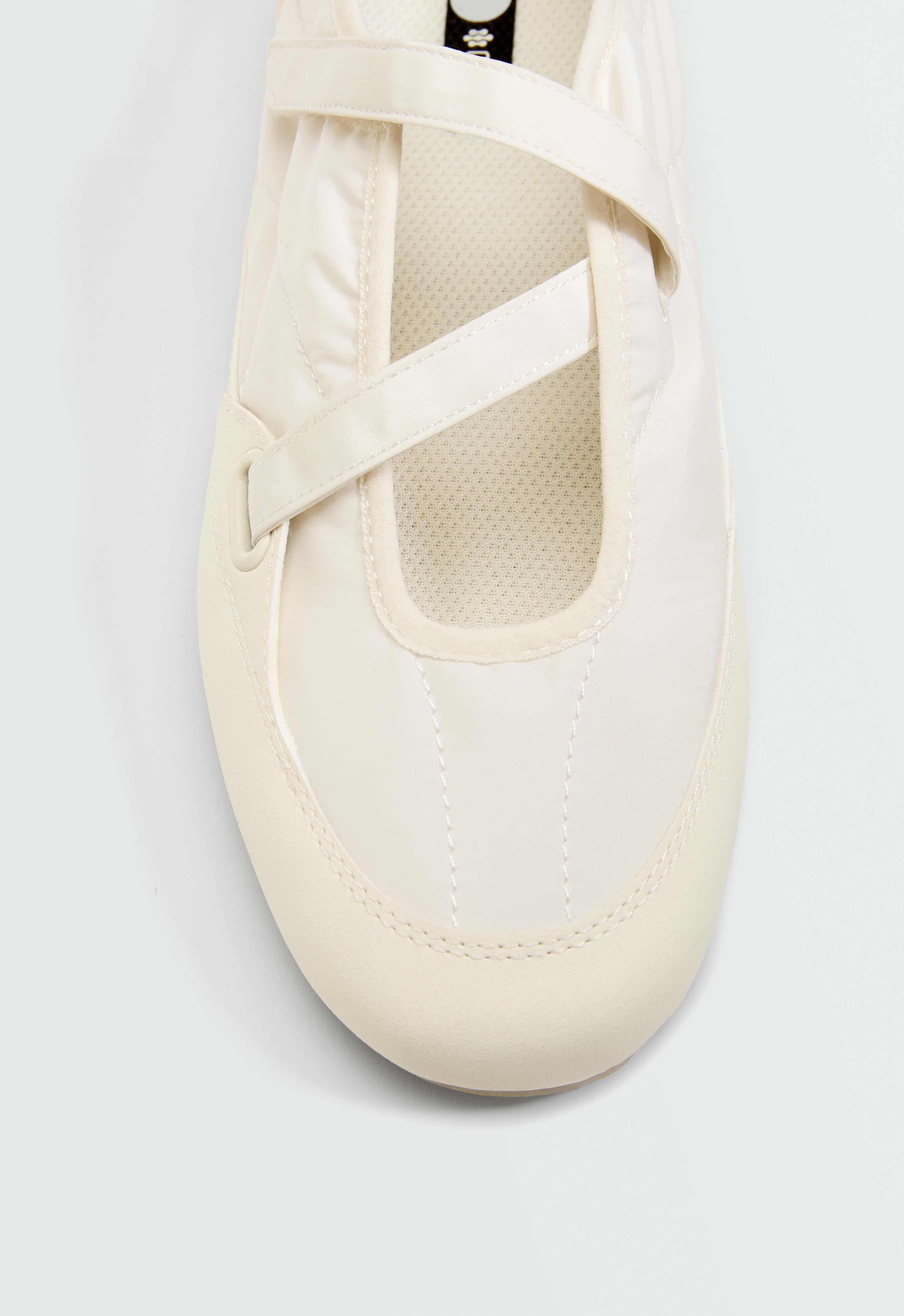 Nylon sport ballet flat — ECRU