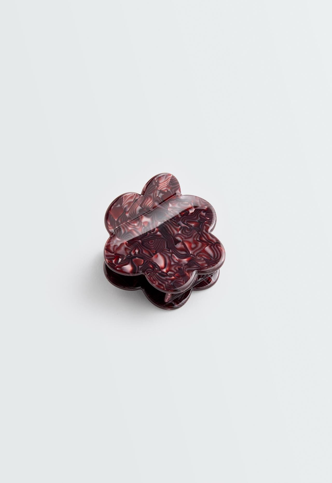Flower hair clasp — PLUM