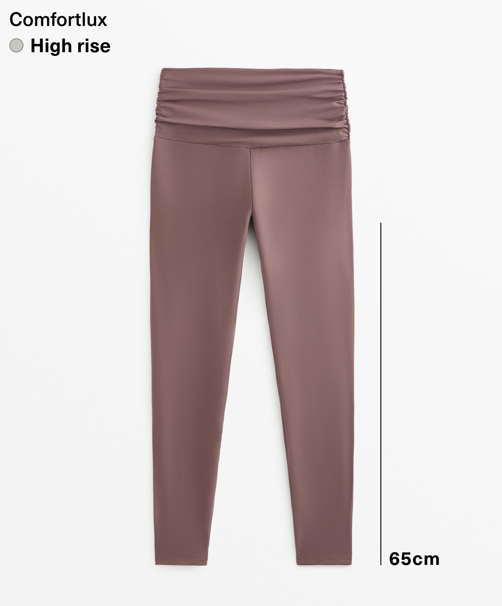 Comfortlux high rise ankle-length leggings with gathered waist