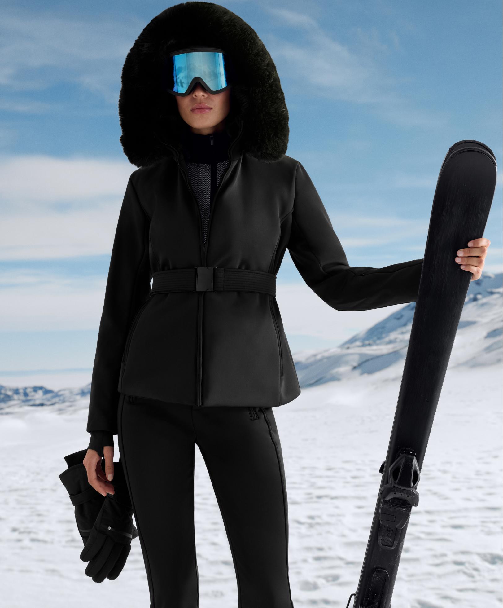 Primaloft® SKI water-resistant super-slim fit jacket — BLACK