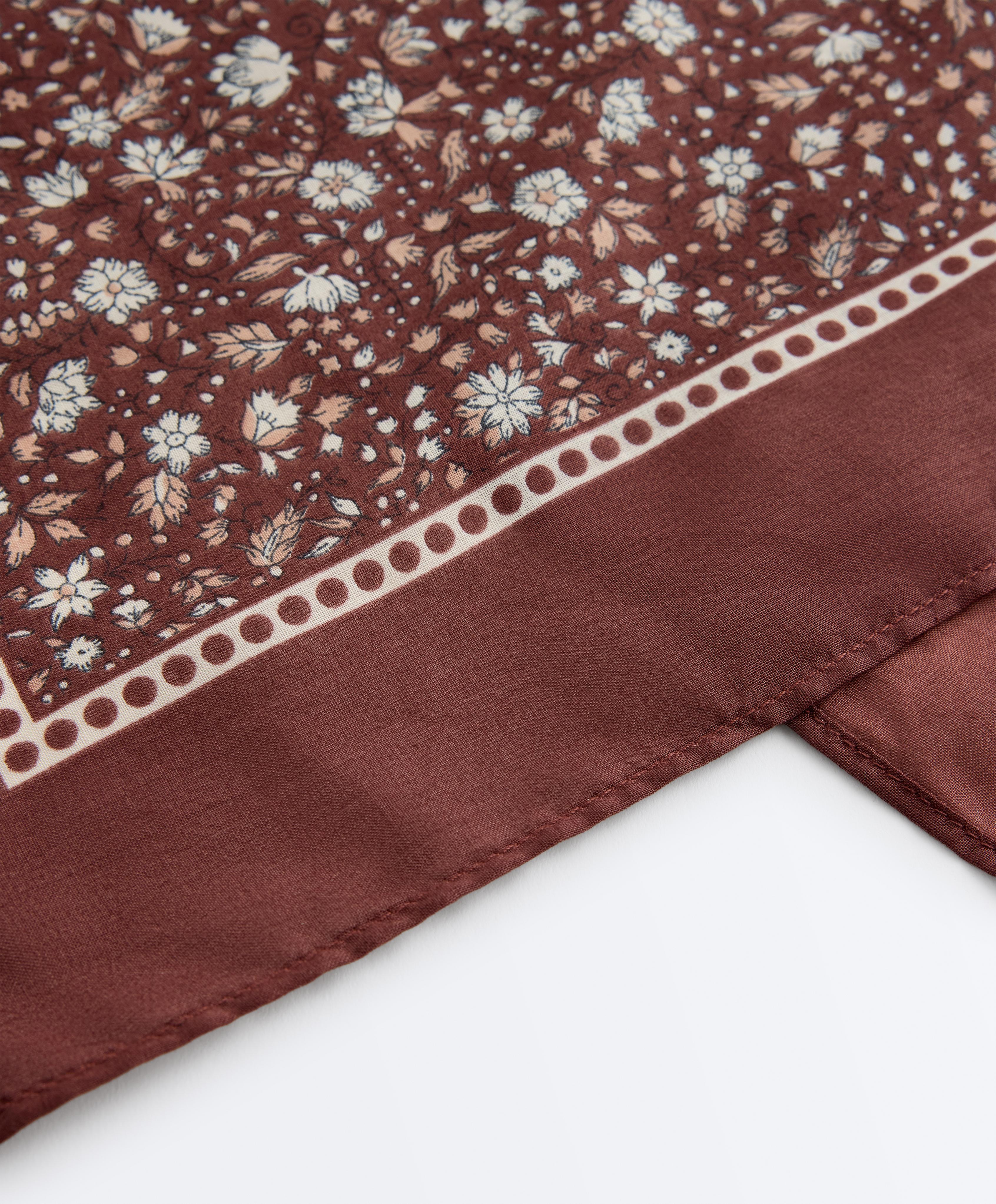 Floral 100% cotton bandana — BURNT ORANGE