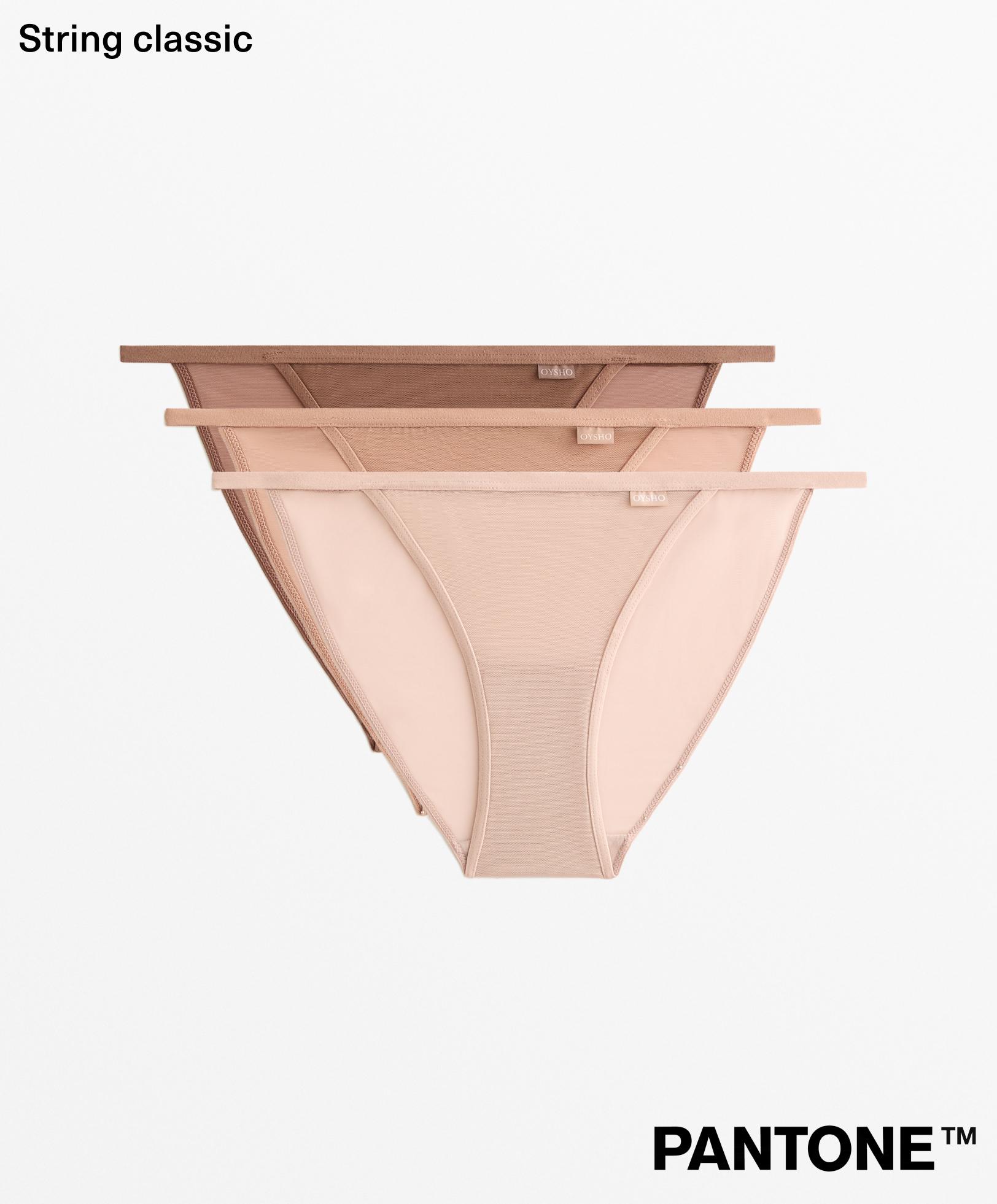 3 PANTONE™ mesh strappy classic briefs