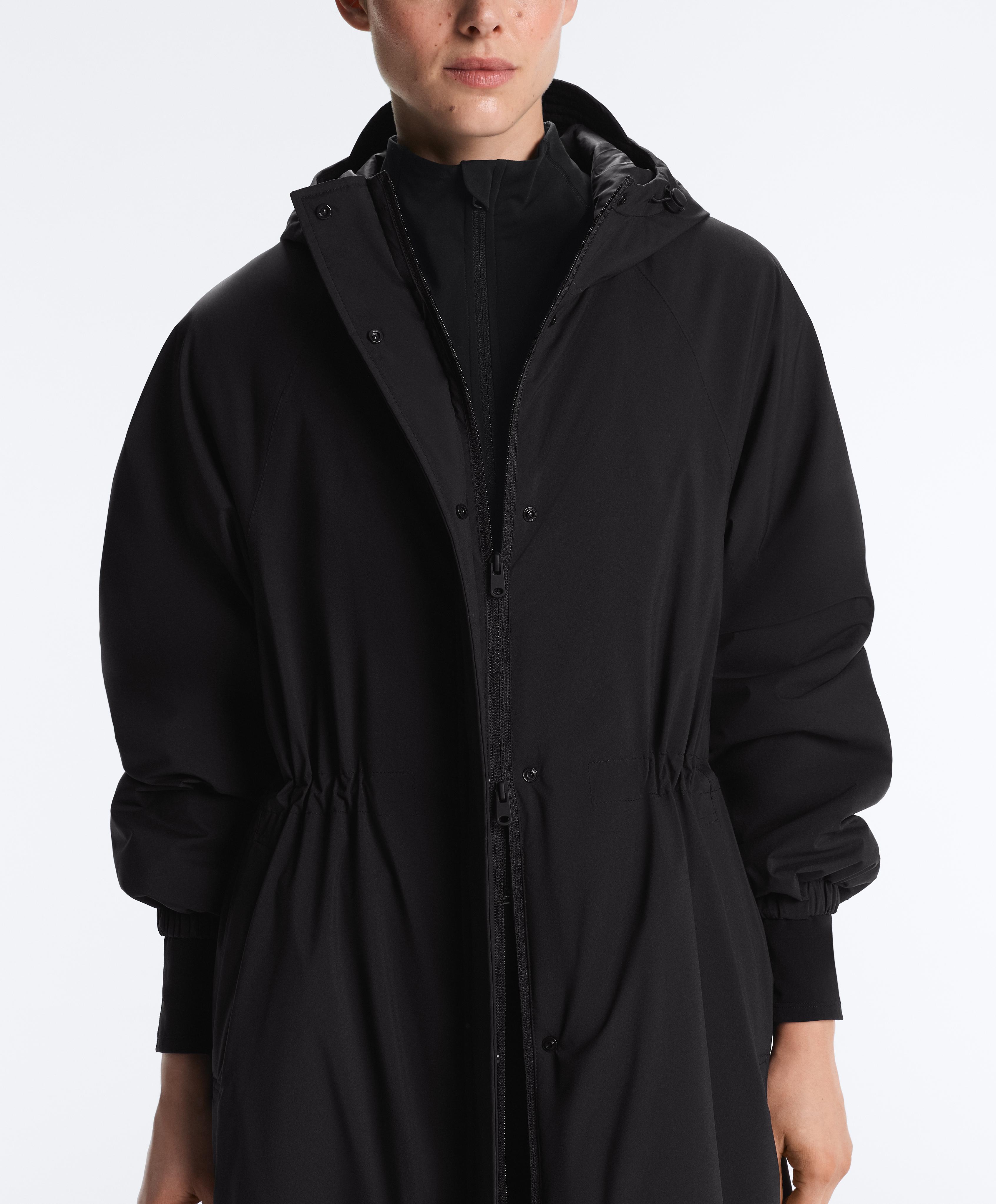 10k Thindown® waterproof extra-light long padded jacket — BLACK