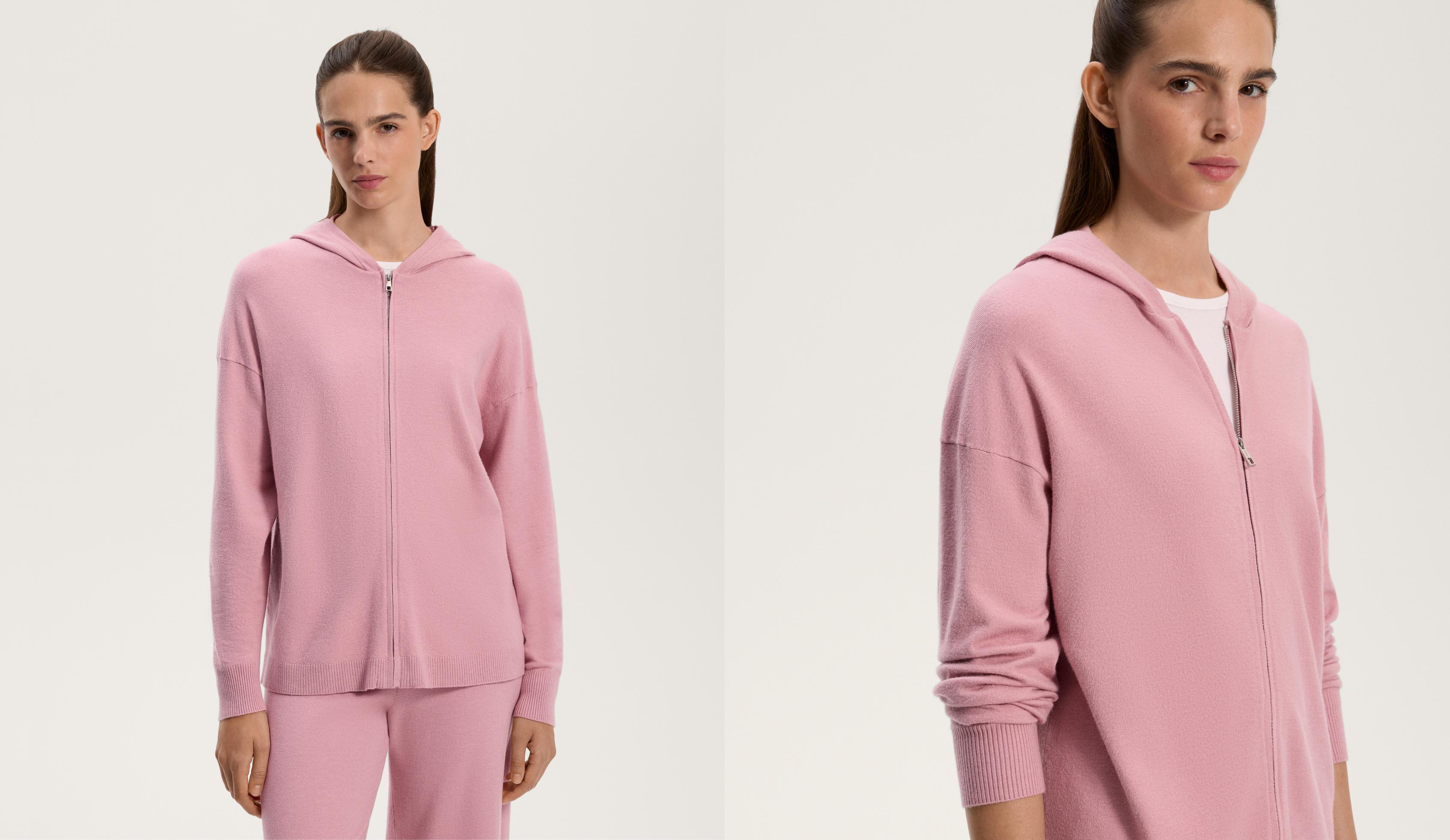 Chaqueta larga punto capucha