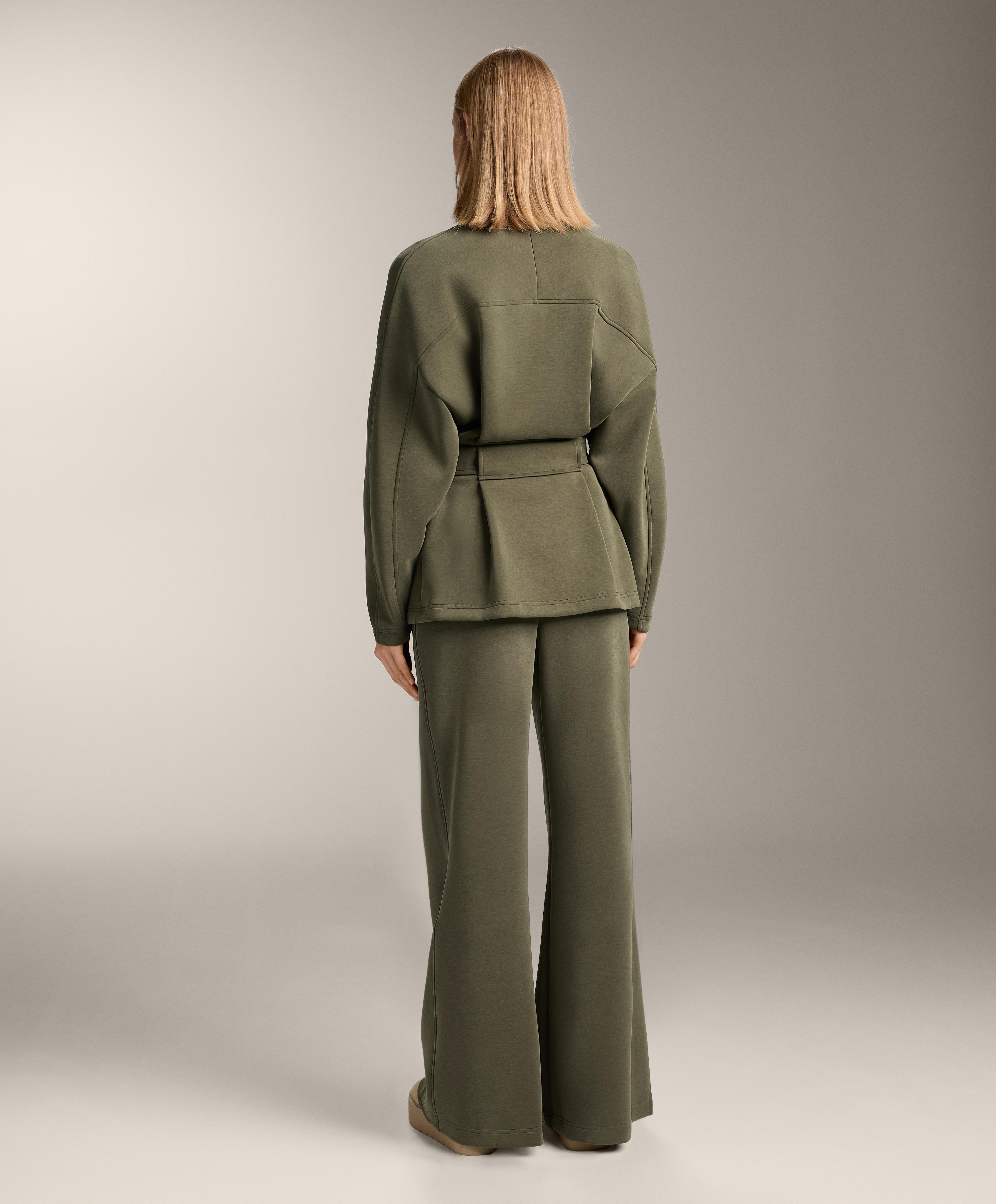 Modal brushed kemerli uzun ceket - Görsel 9