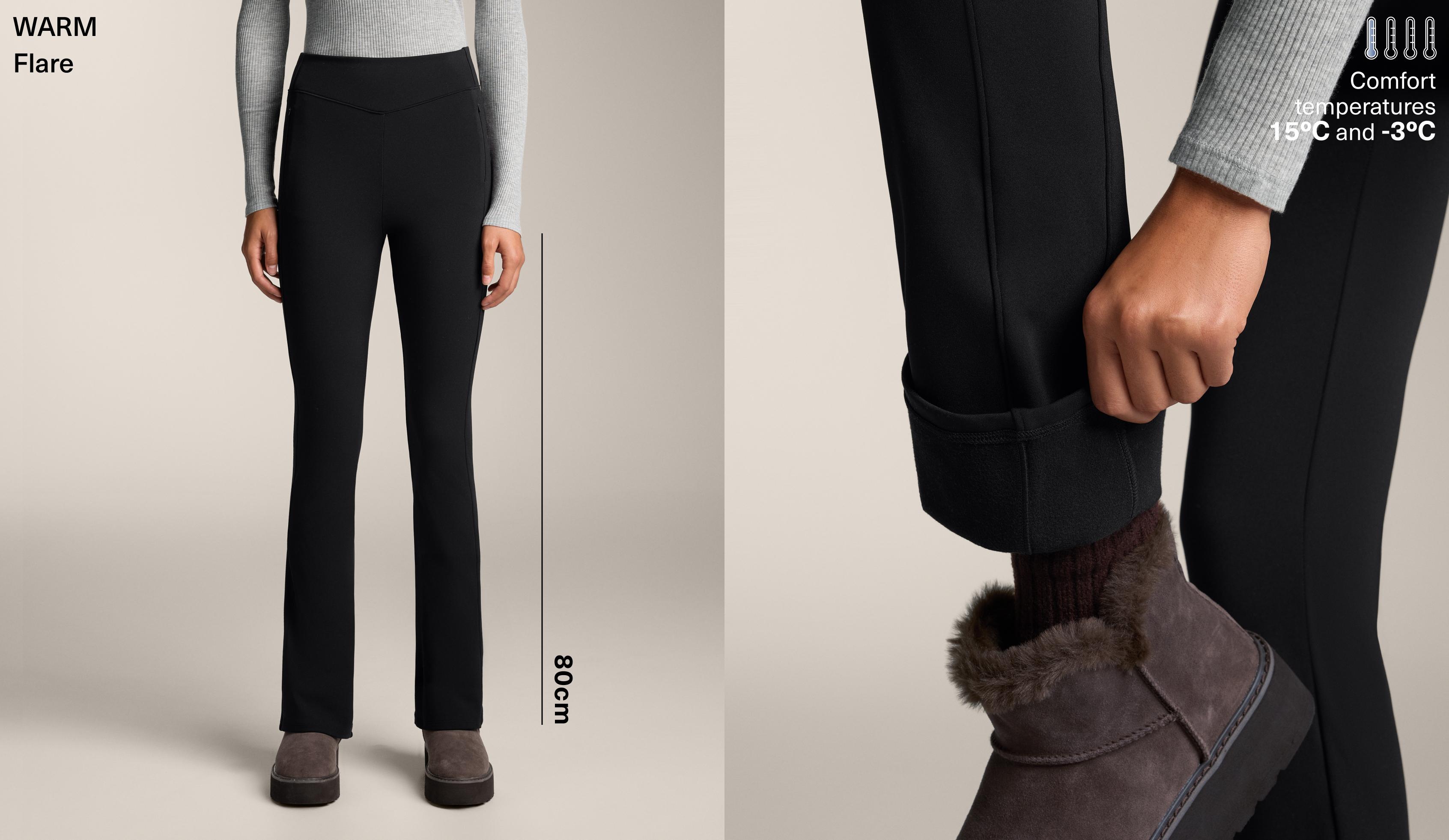 Pantaloni flare high rise warm pockets Pantaloni flare high rise warm pockets