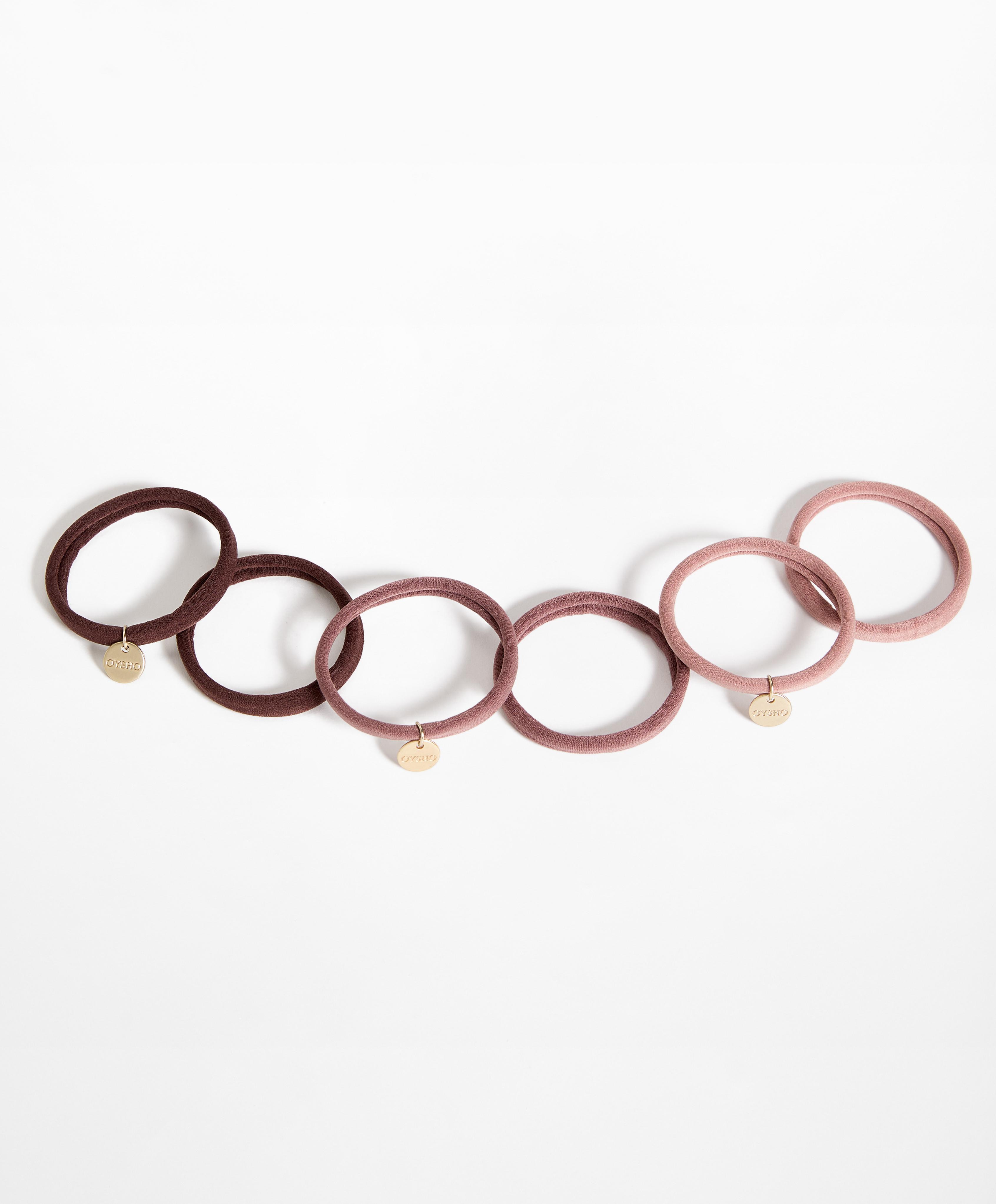 6 Oysho plaque hair ties