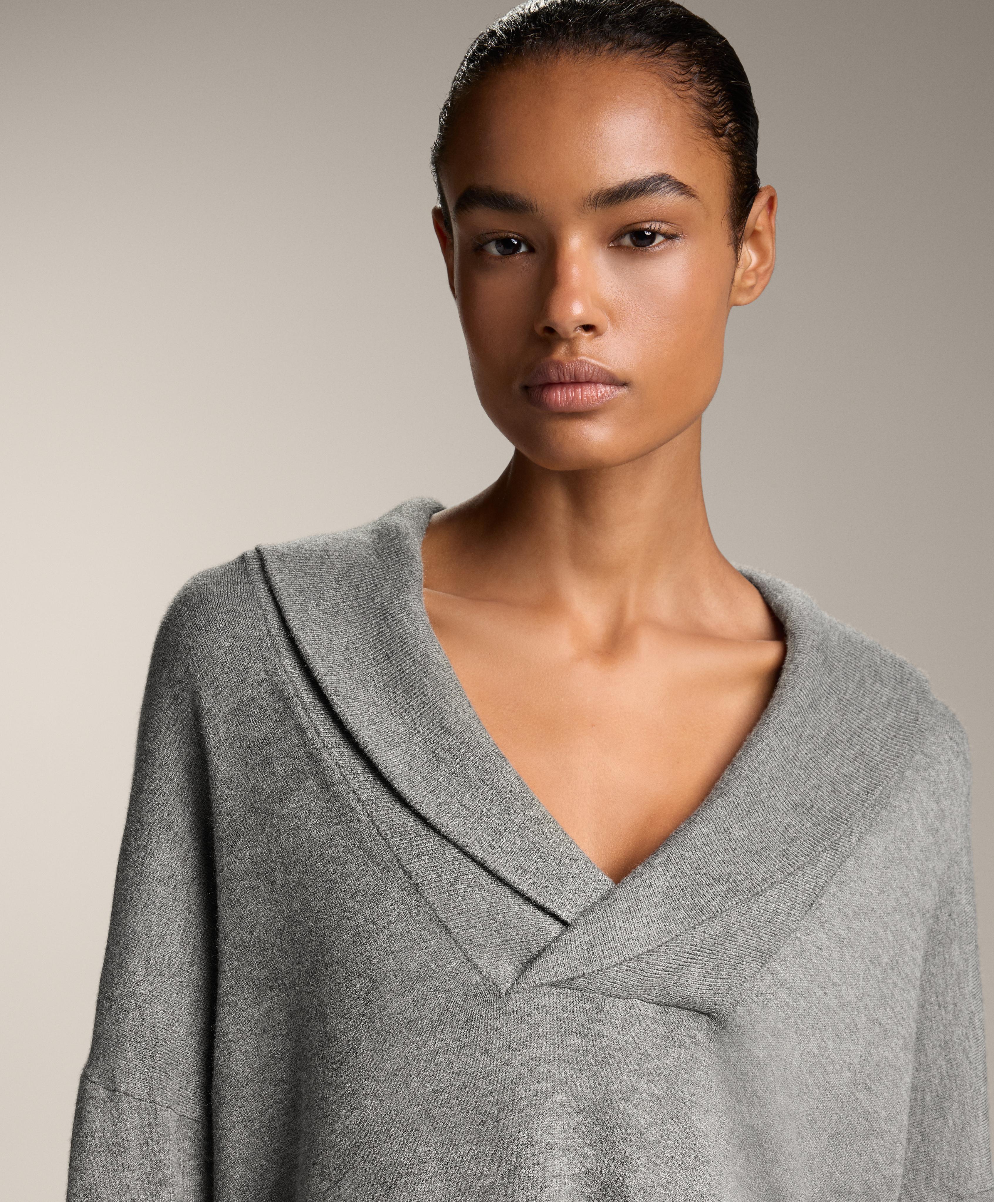 V-neck jumper with lapel - Sale V-neck jumper with lapel - Sale