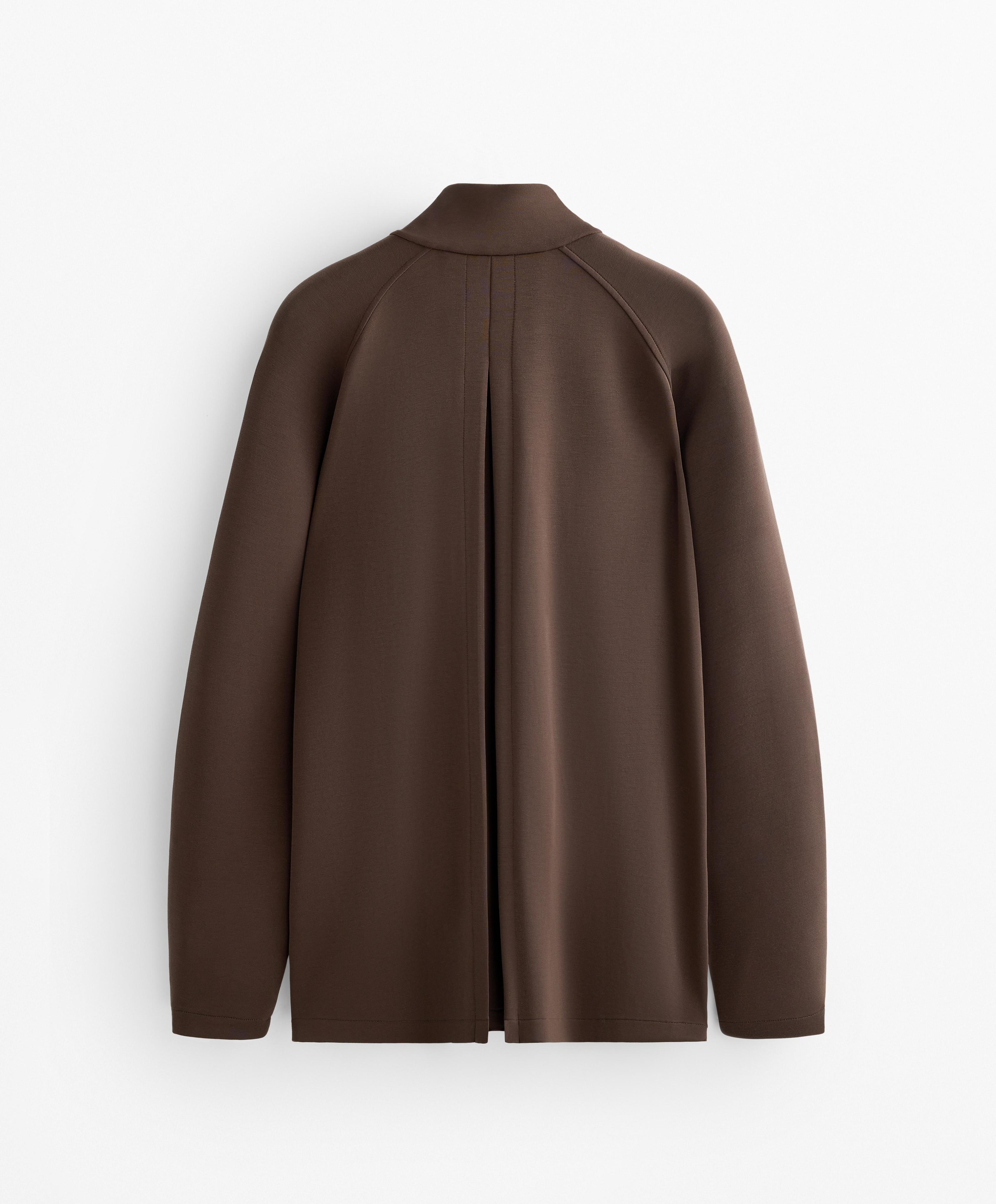 Long jacket with back pleat and soft-touch modal