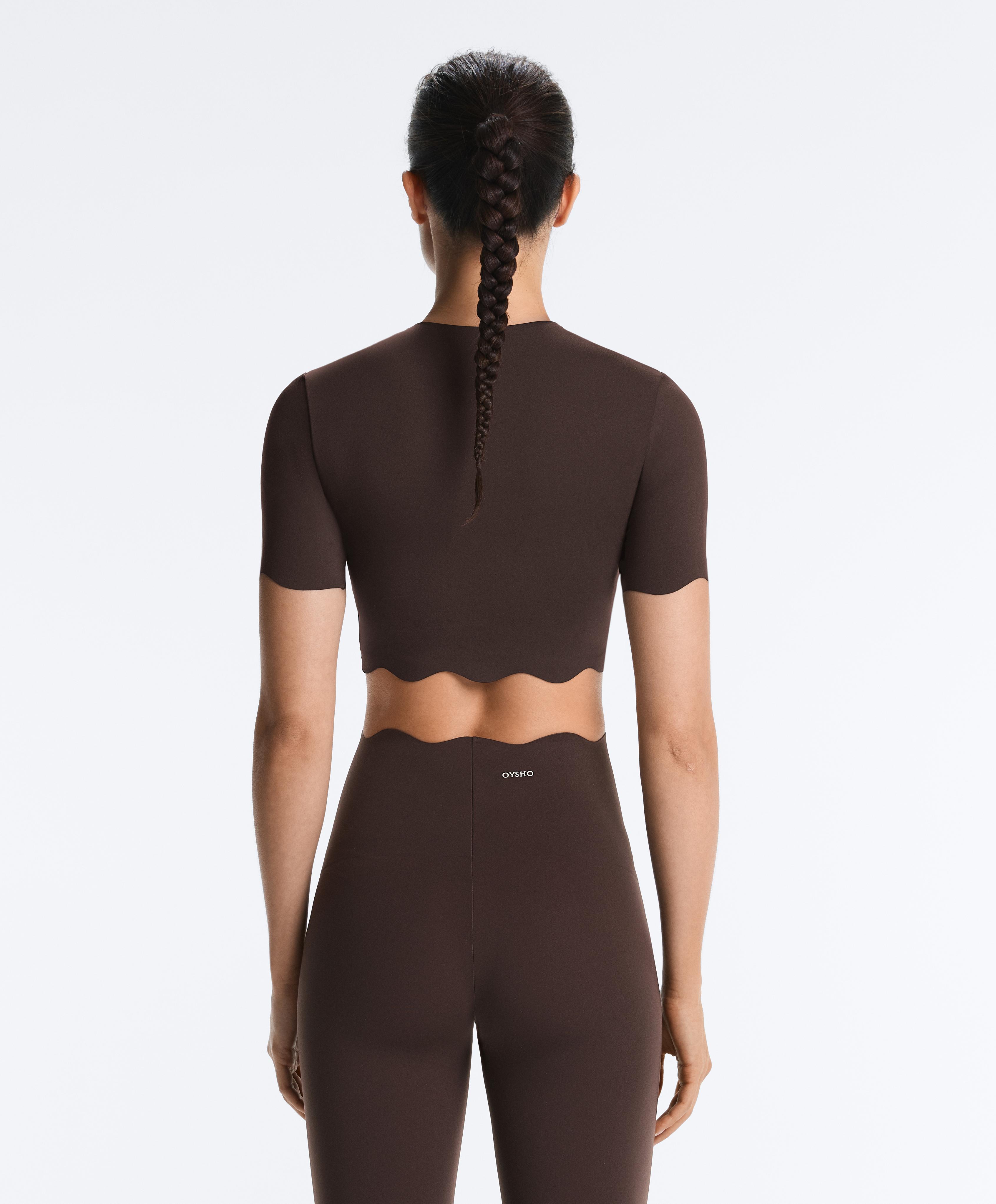 Wavy Compressive Tank Top — DARK REDDISH‑BROWN