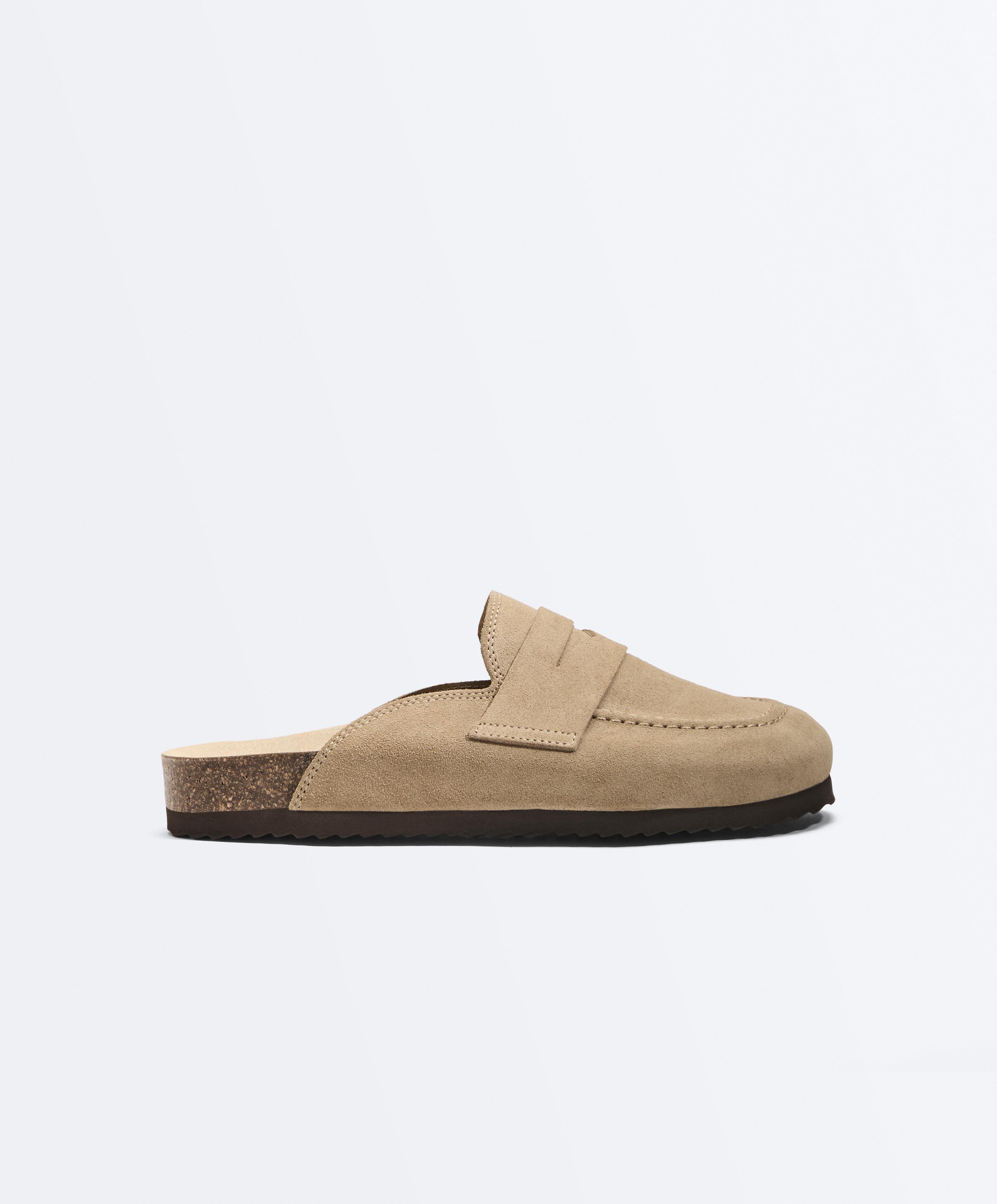 Split-suede mules