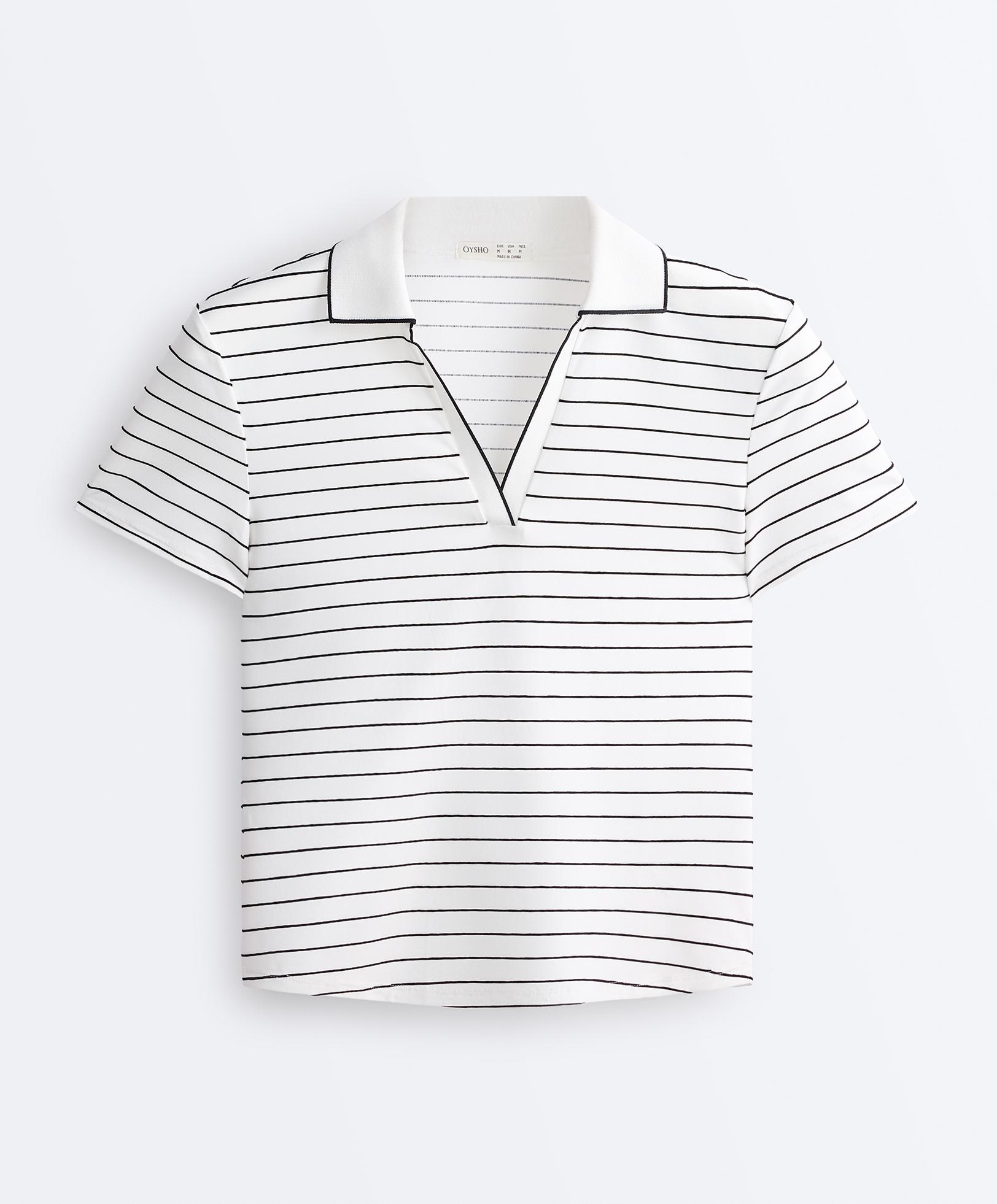 Striped Comfortlux short-sleeved polo shirt — WHITE