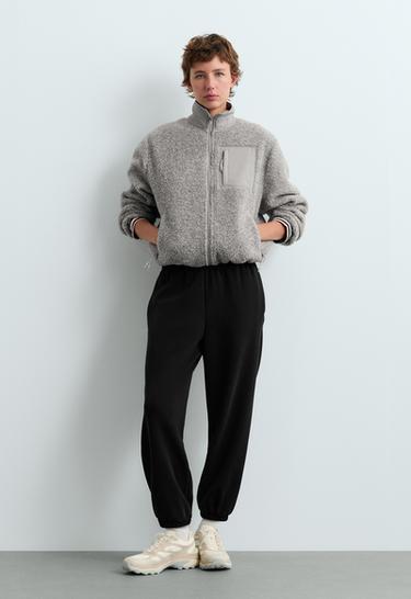 Relaxed Jogger trousers in modal Brushed fabric — BLACK 1