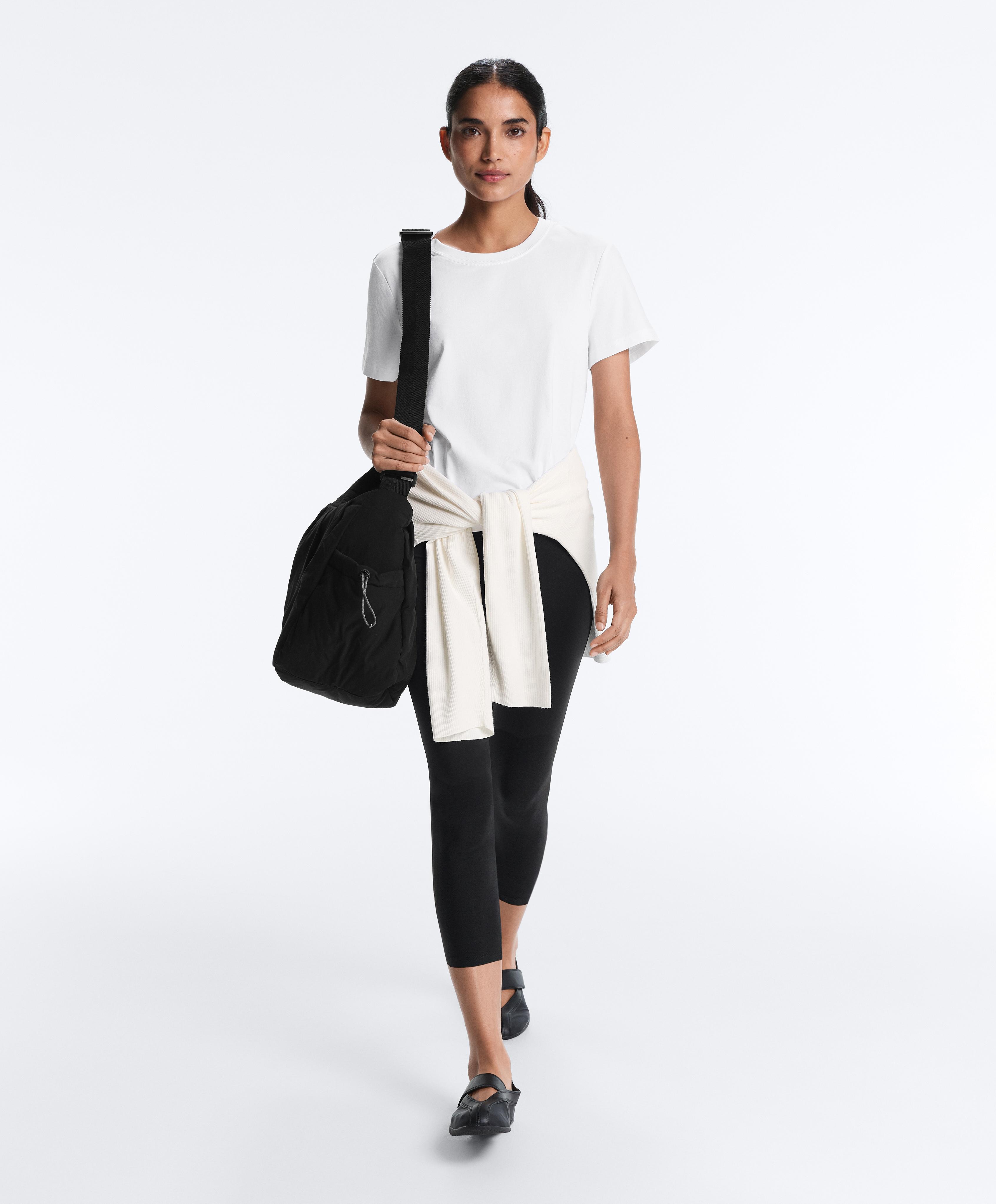Regular cotton blend short-sleeve T-shirt — WHITE