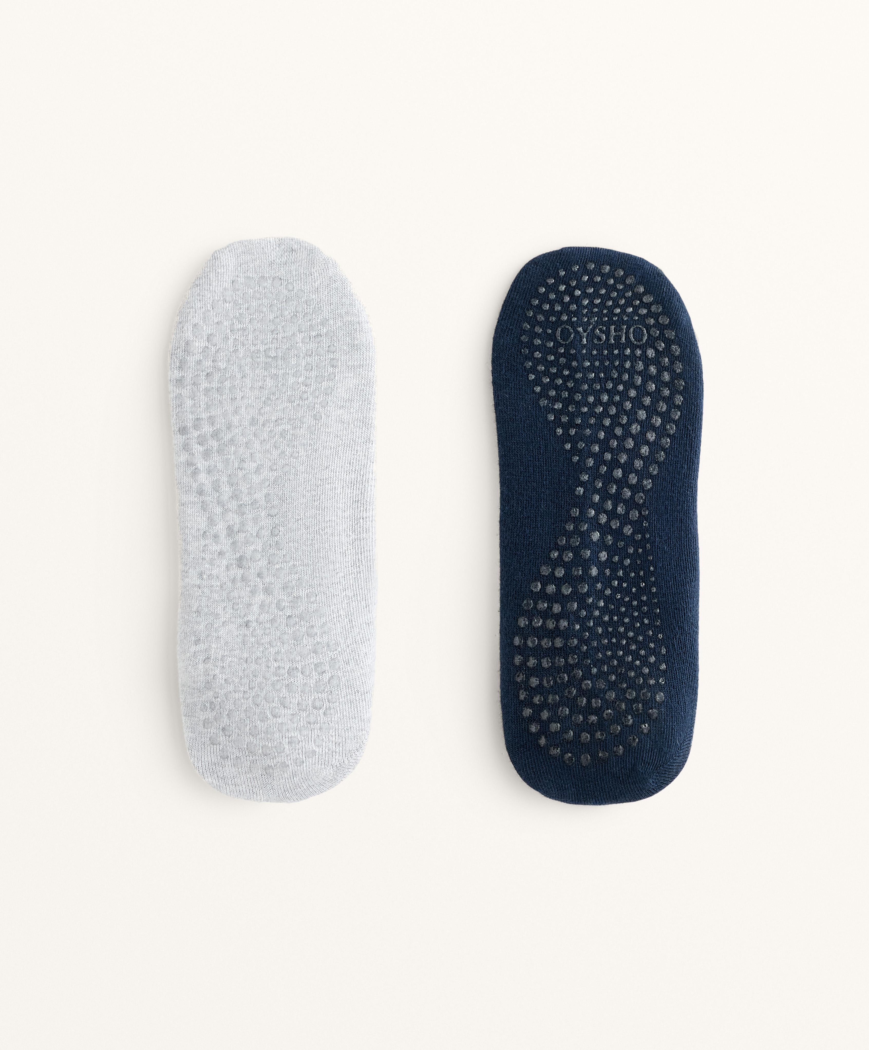 2 pairs of cotton blend yoga and Pilates socks with crossover straps