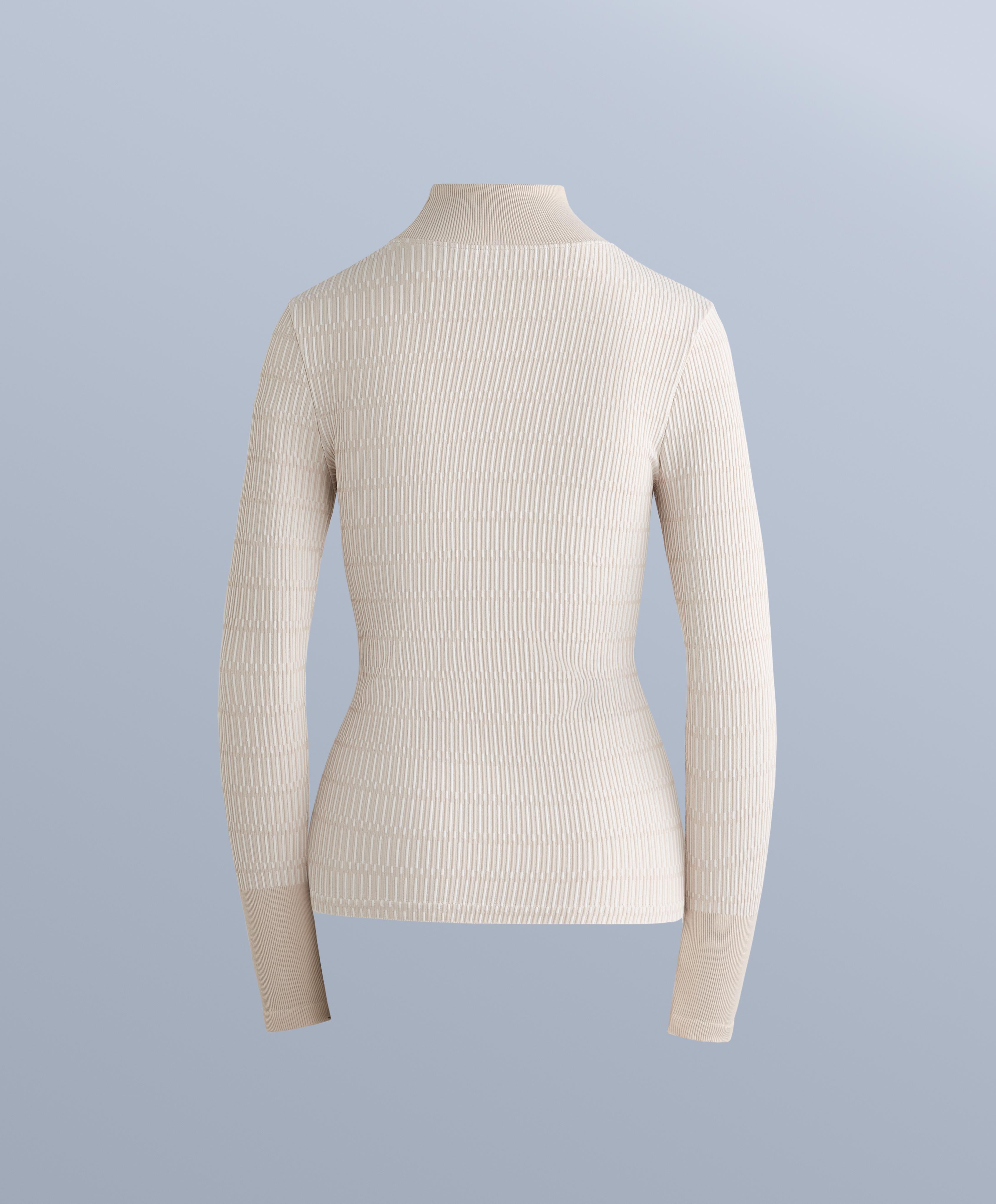 Geometric seamless thermal base layer T-shirt — PALE MINK