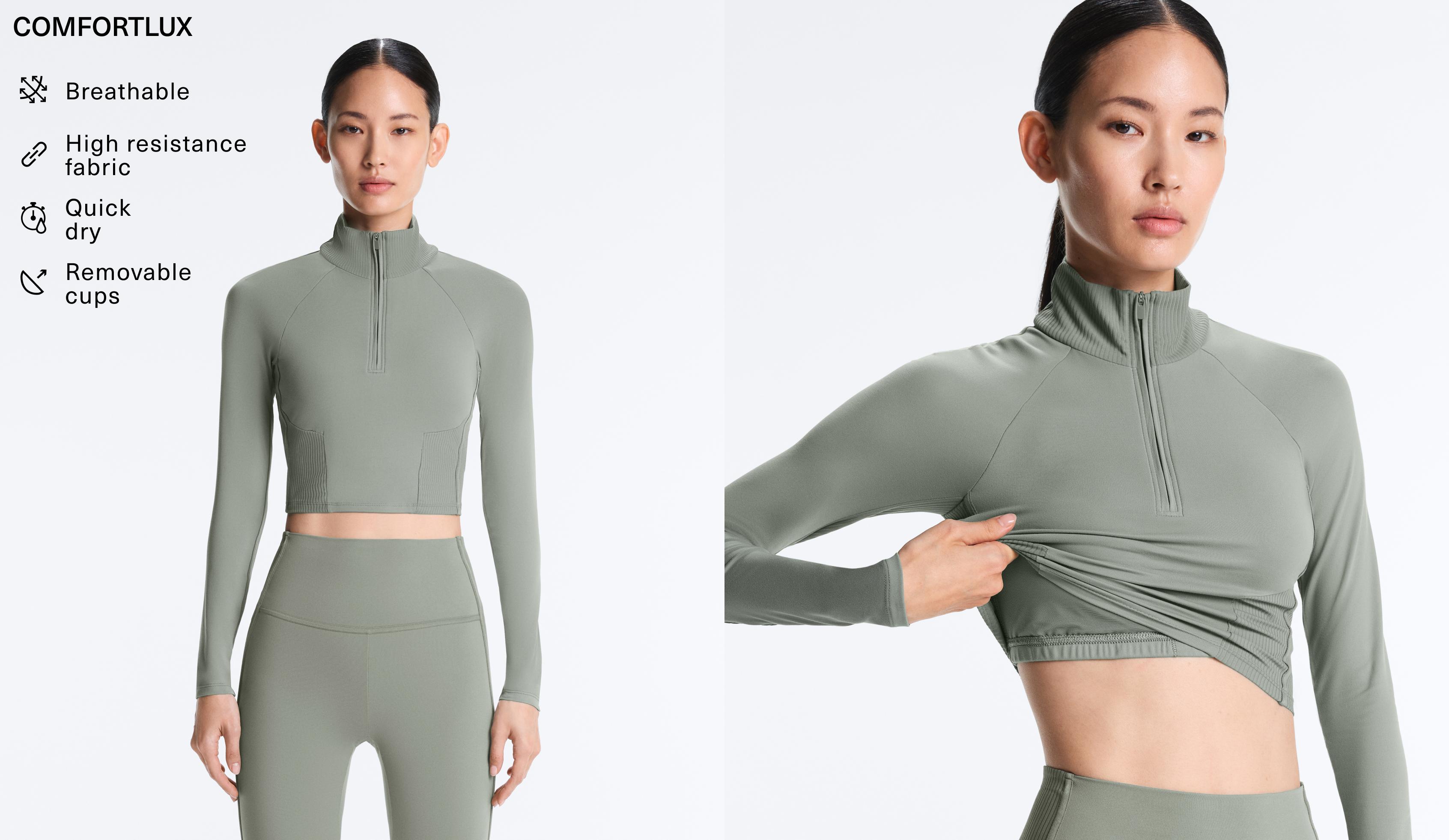 Comfortlux rib long-sleeved T-shirt — KHAKI-GREY