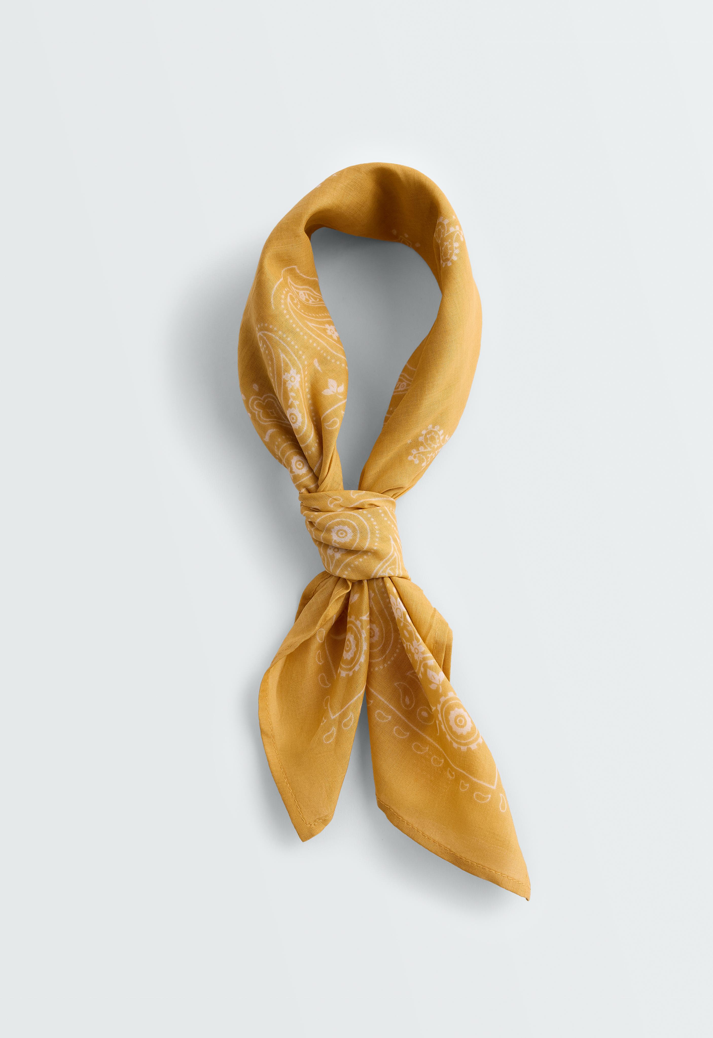 100% cotton print bandana — WASHED YELLOW