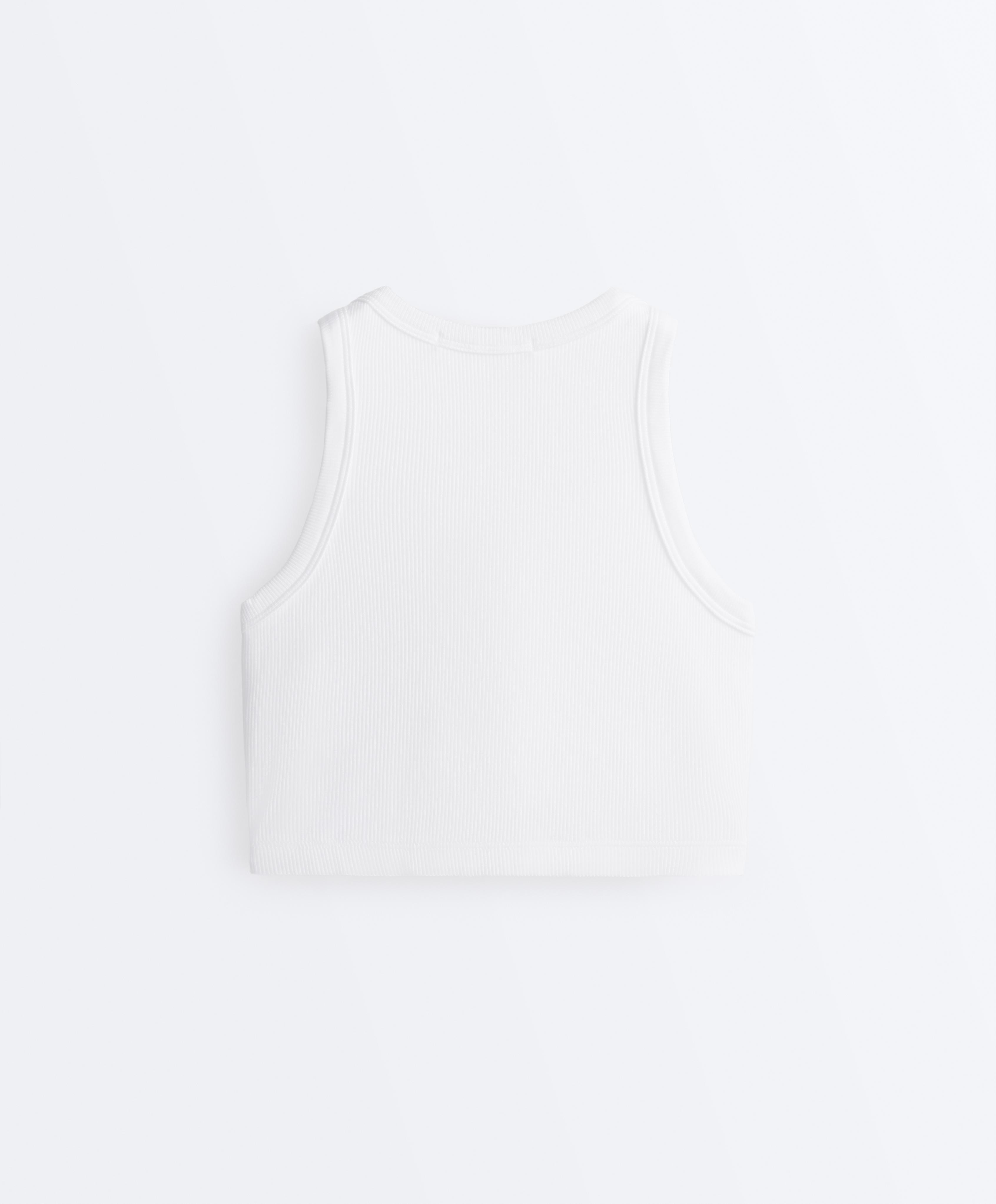 Modal blend tank top with cups — WHITE
