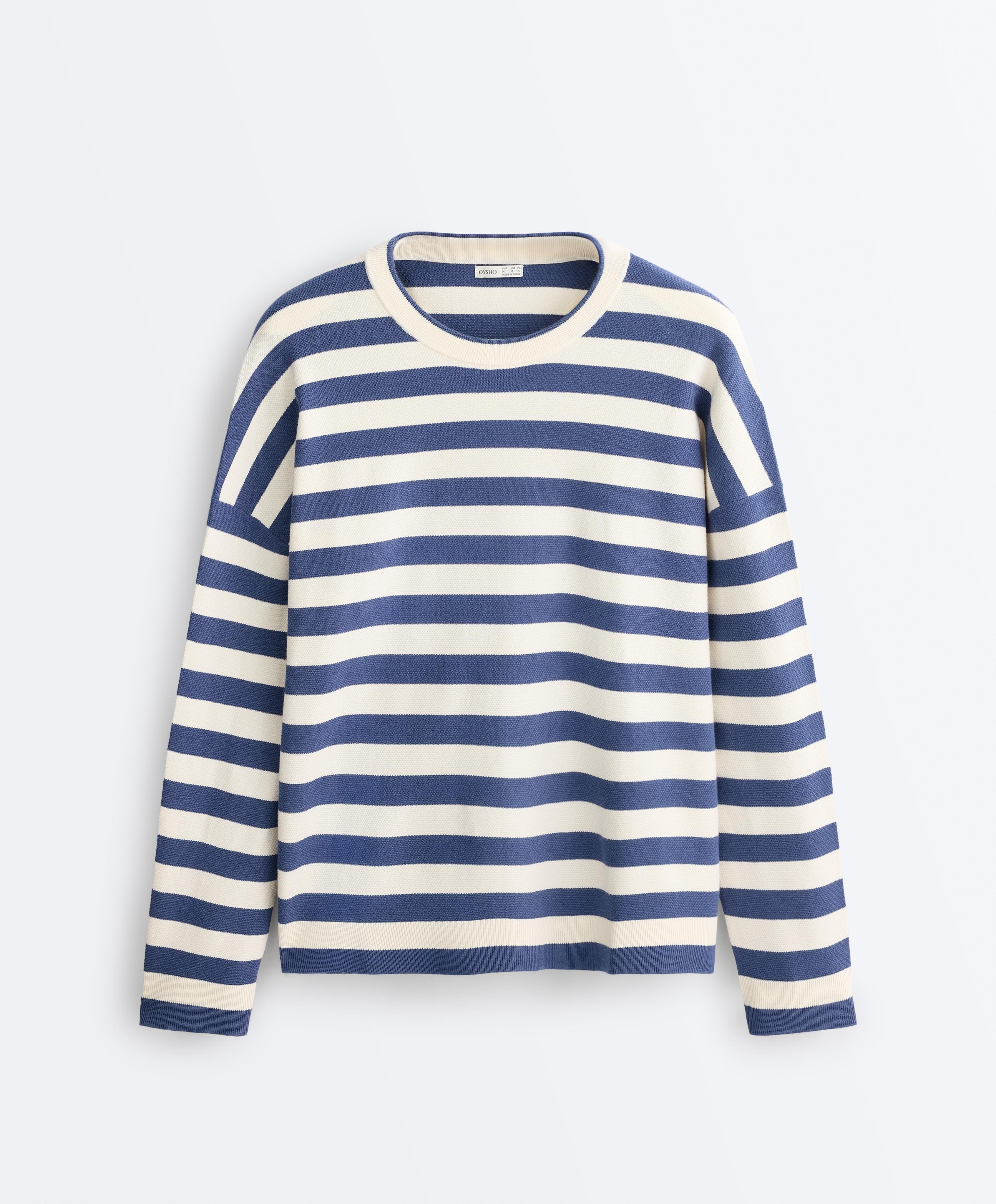 Striped knit jumper — PALE ECRU