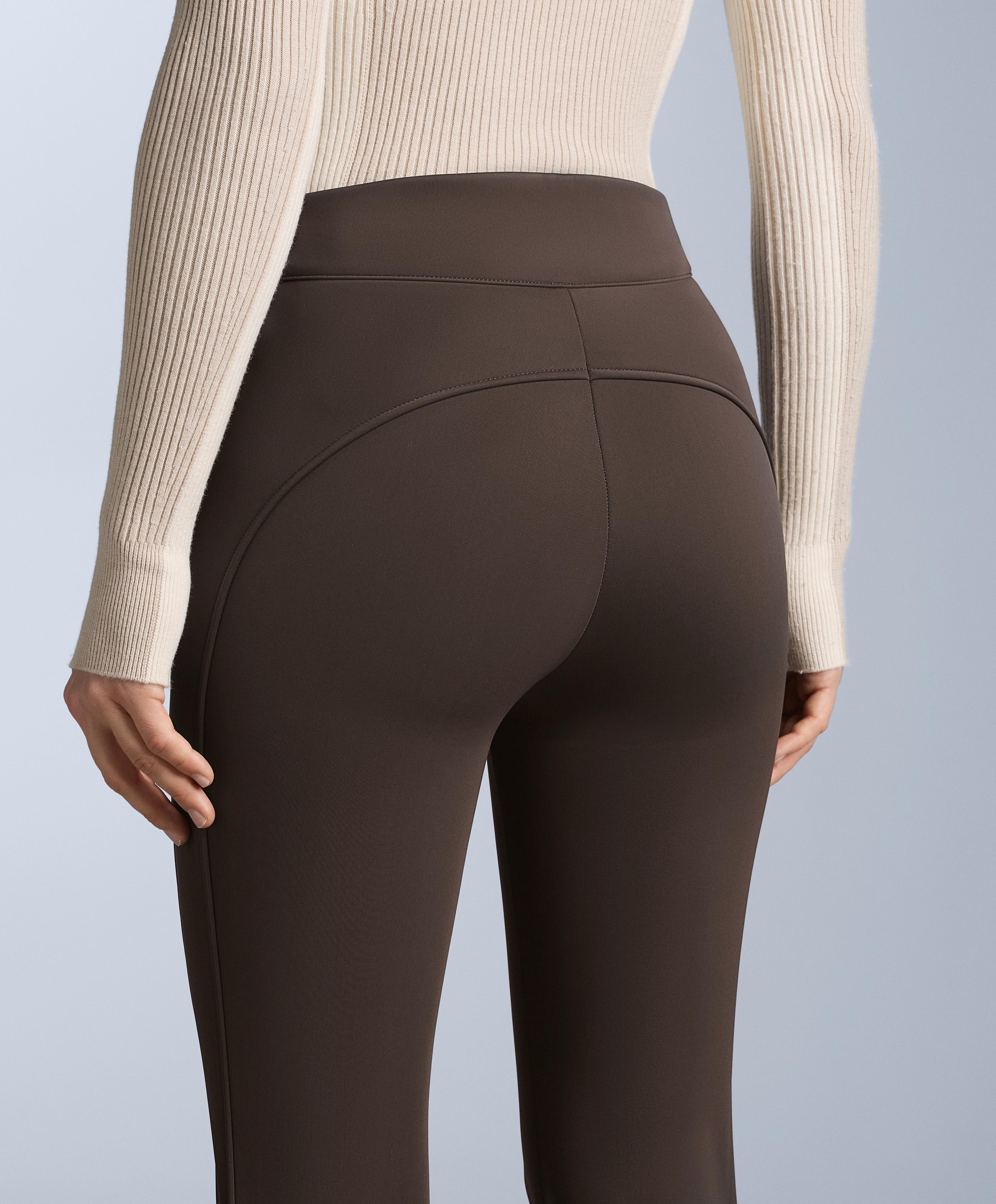 Water-resistant flare stretch SKI trousers — DARK BROWN