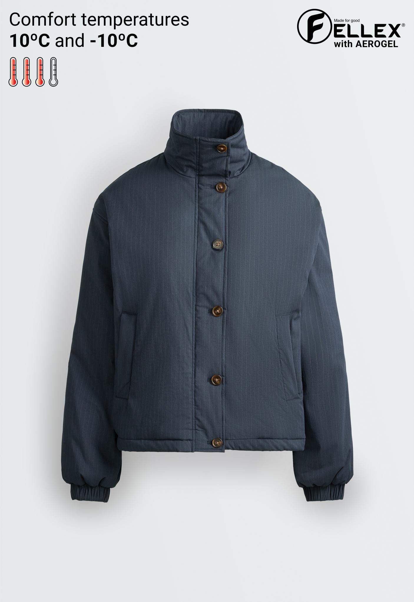 FELLEX® AEROGEL A-line canvas padded jacket — MAUVE-BLUE