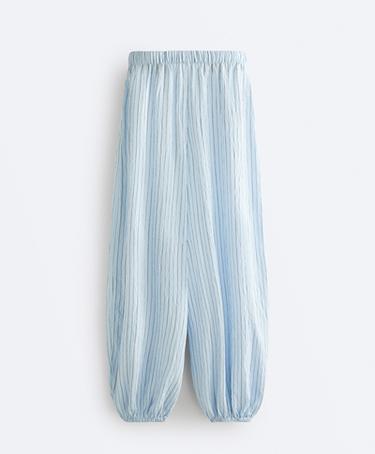 Modal blend striped trousers — DUSTY-BLUE 9
