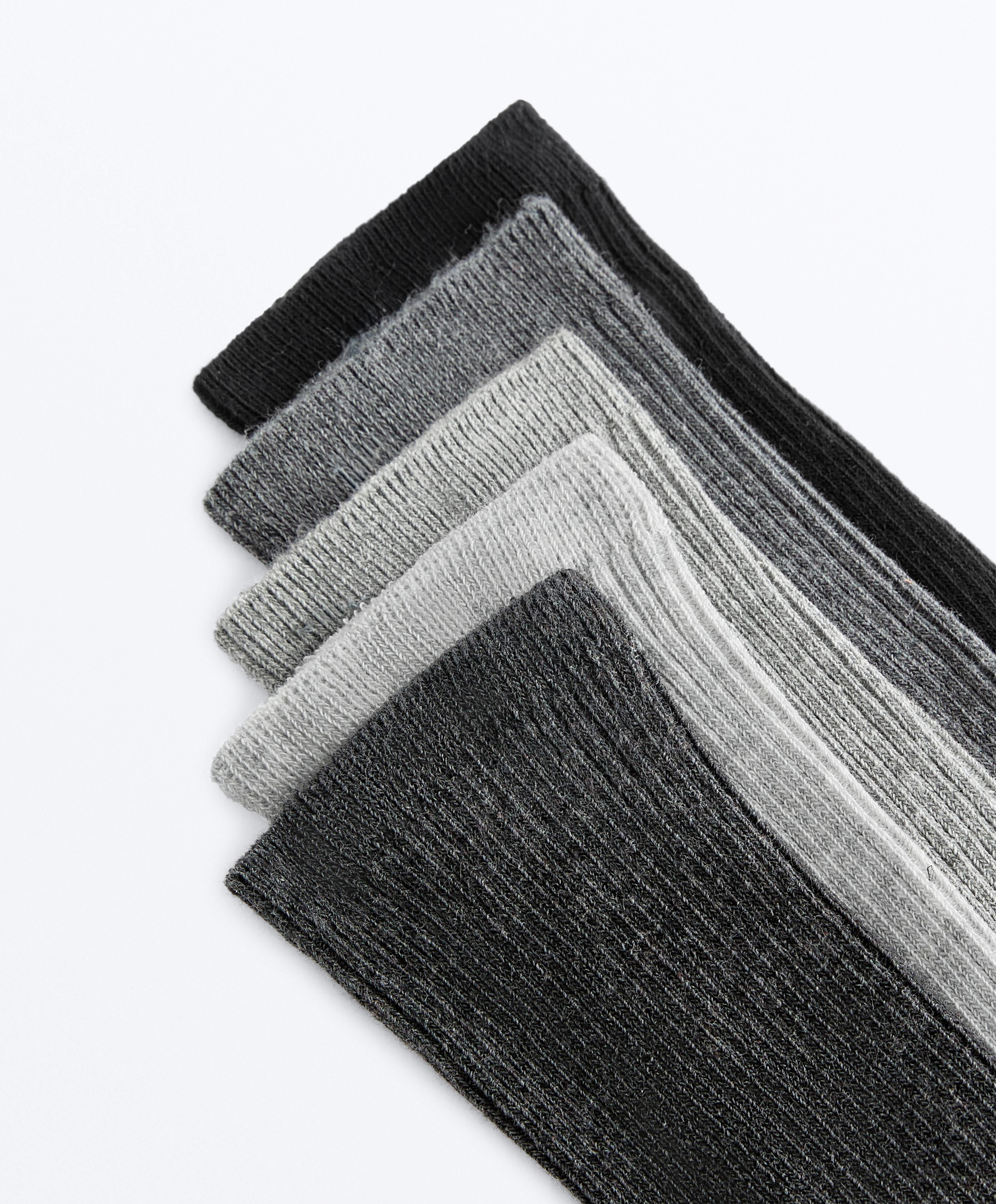 5 pairs of cotton blend classic socks — DARK GREY