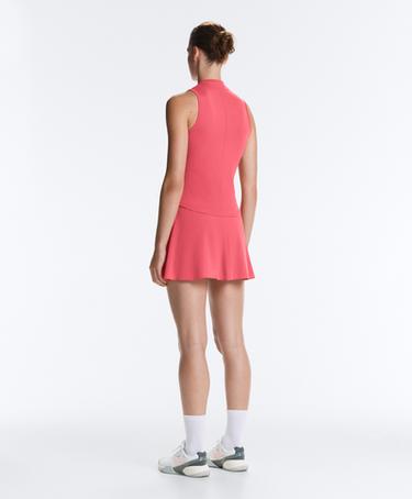 Technical sleeveless T-shirt with half zip — WASHED RED 9