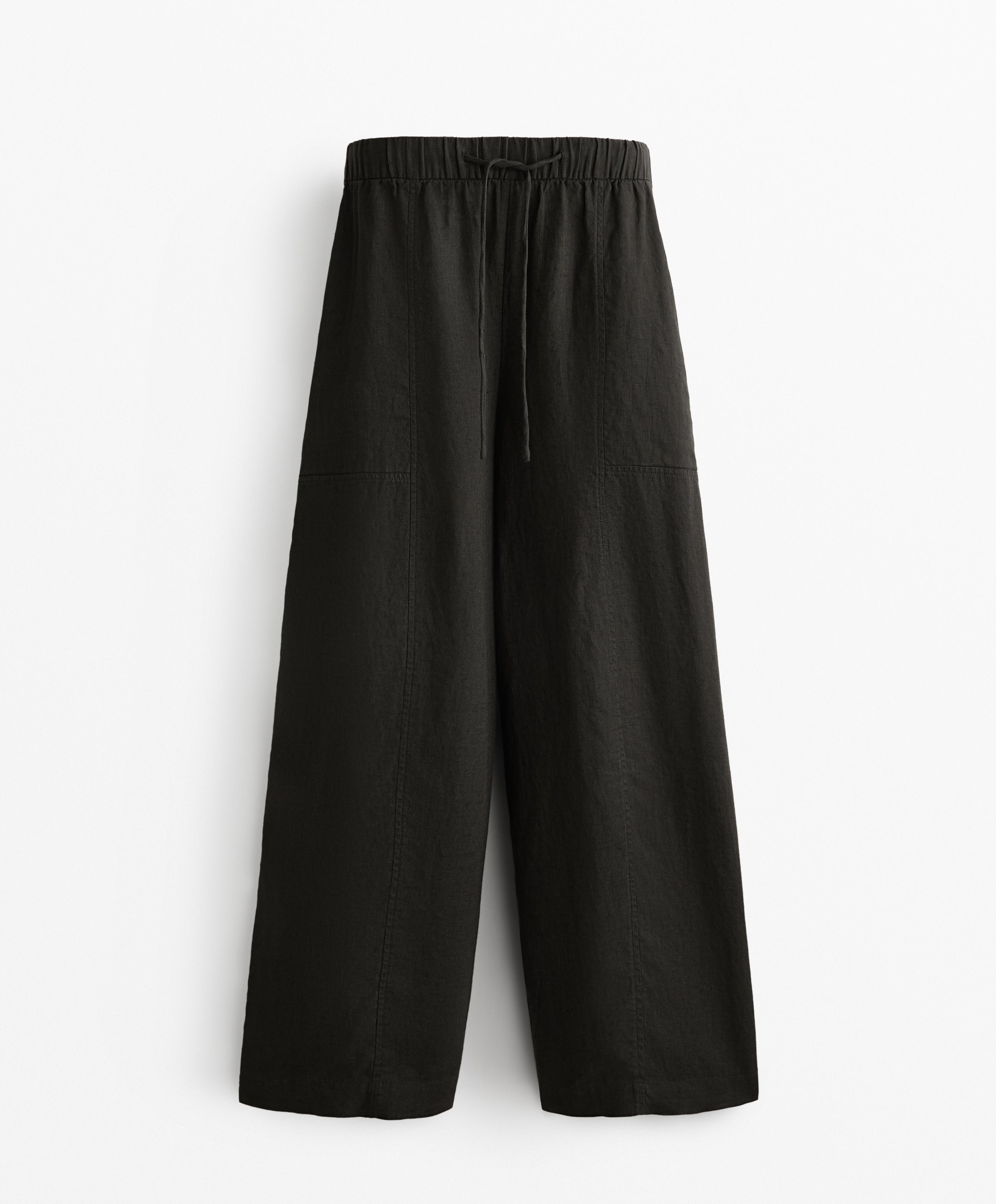 100% linen barrel trousers